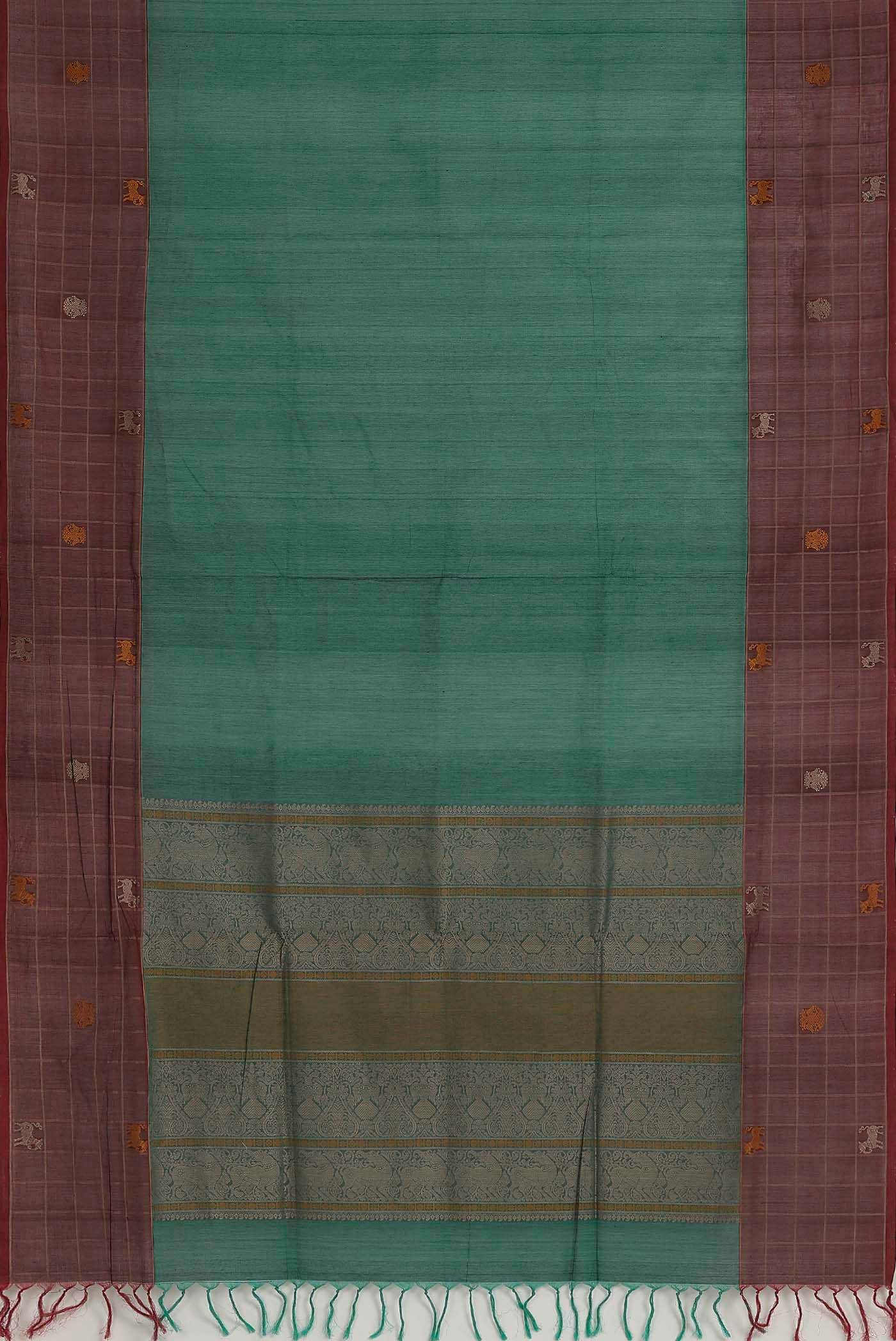 Green Coimbatore Cotton Saree