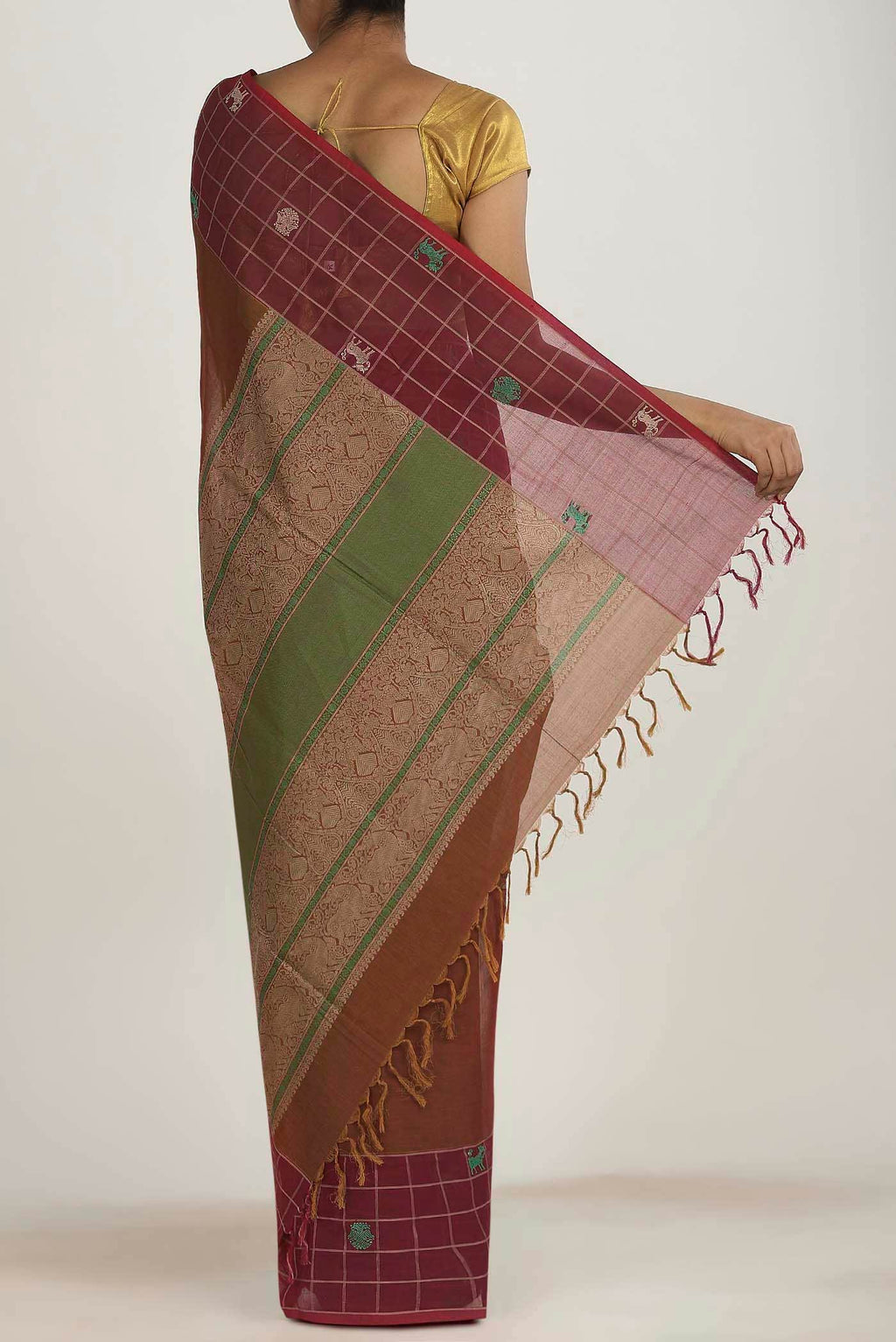 Brown Coimbatore Cotton Saree