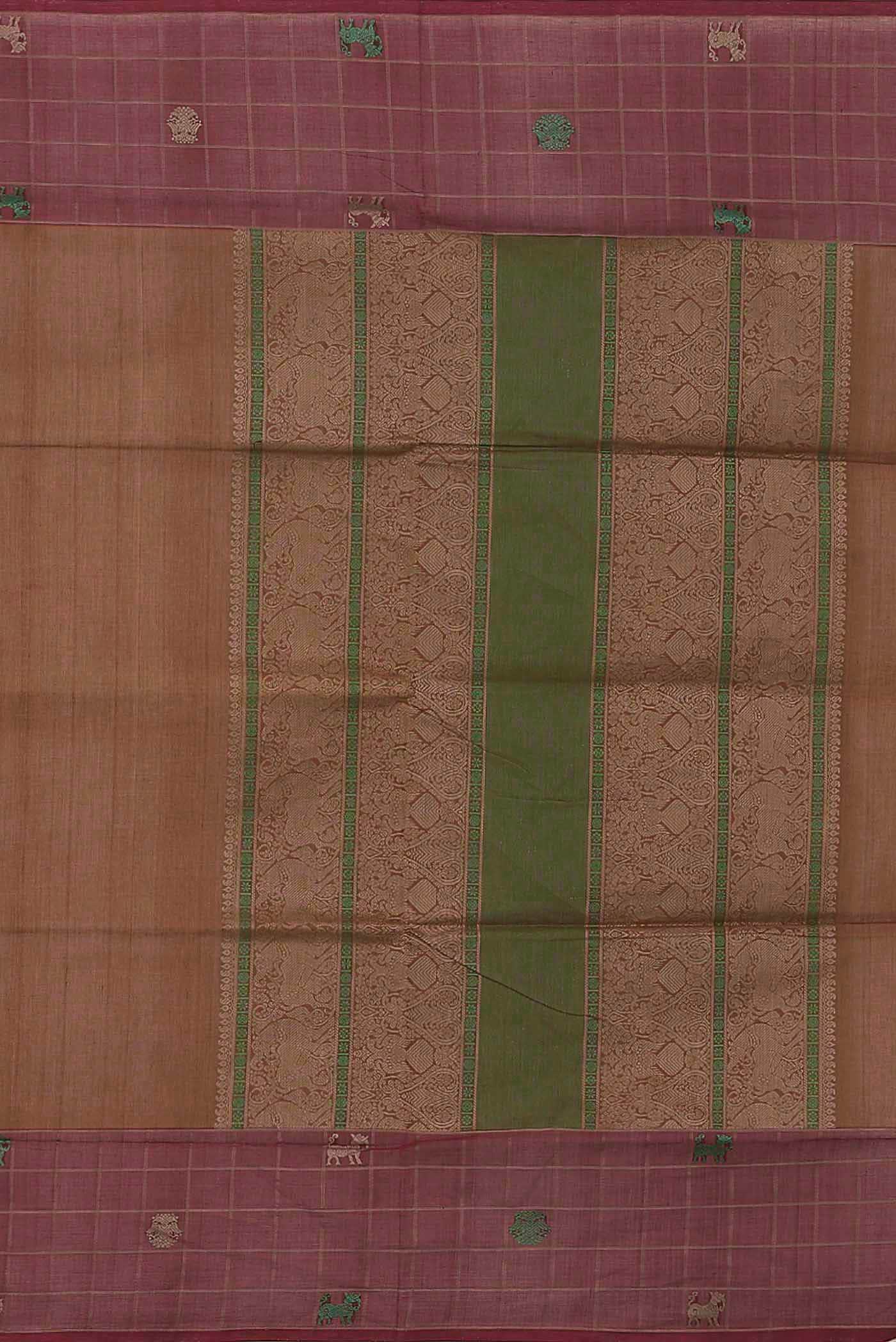 Brown Coimbatore Cotton Saree