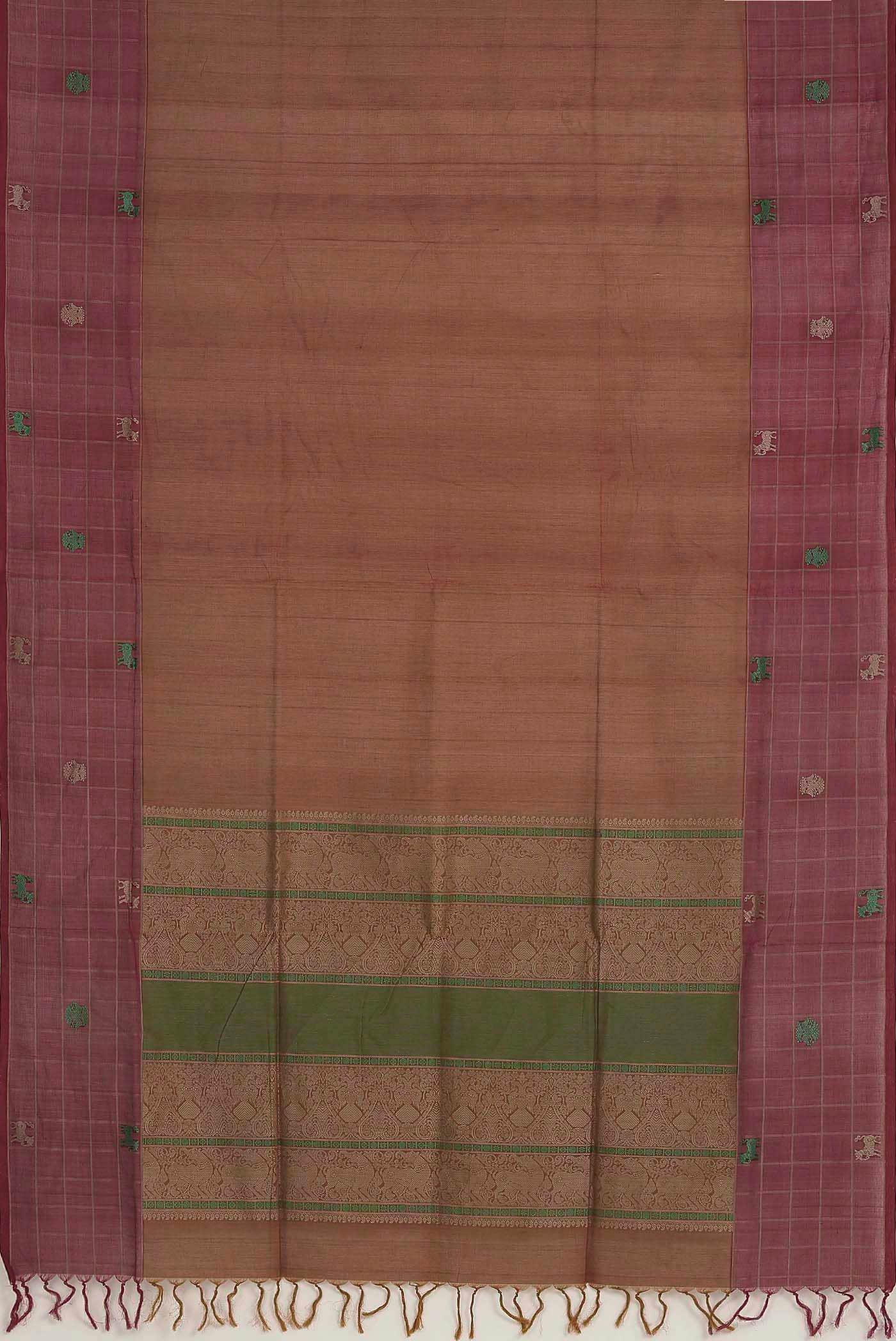 Brown Coimbatore Cotton Saree