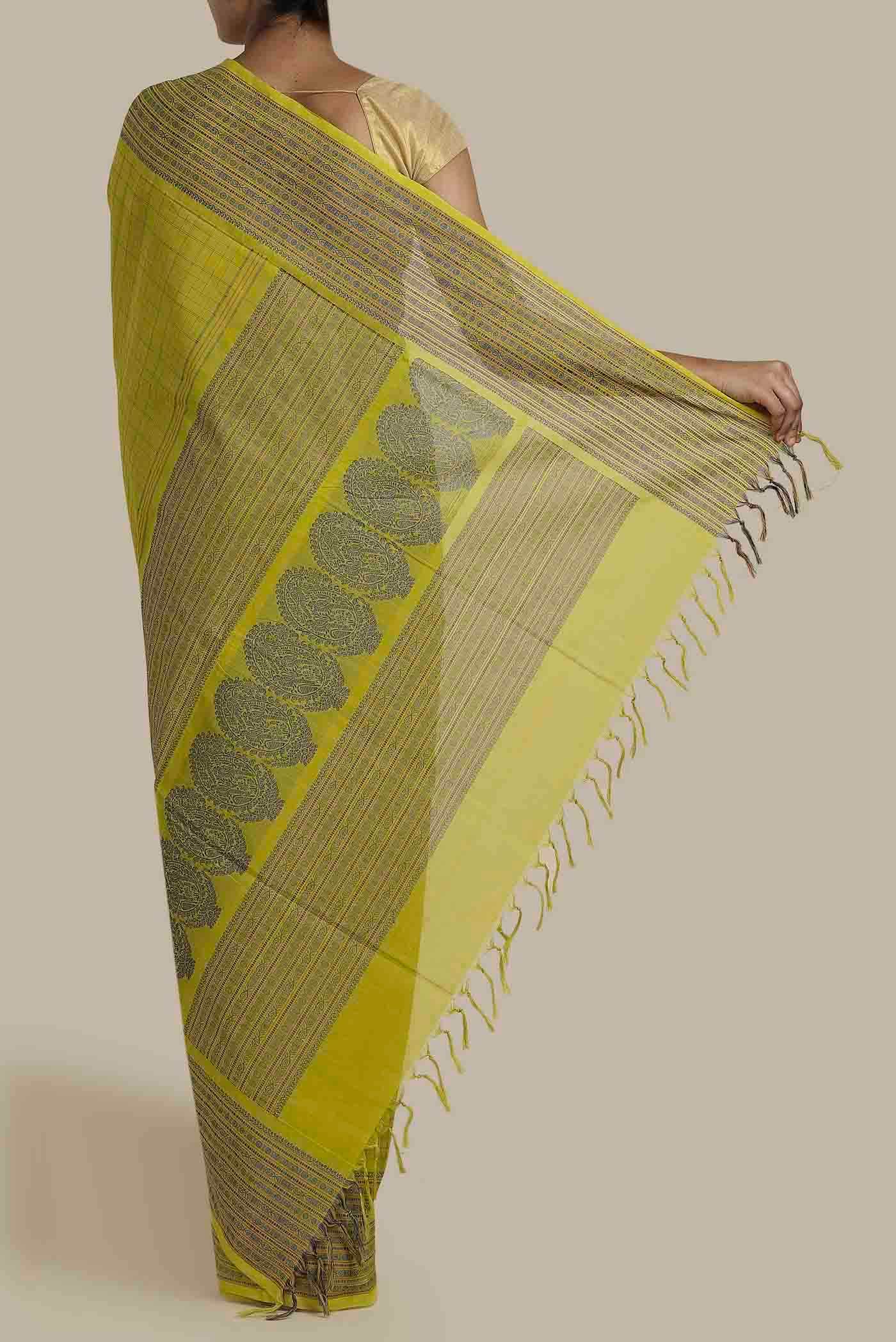 Green Coimbatore Cotton Saree