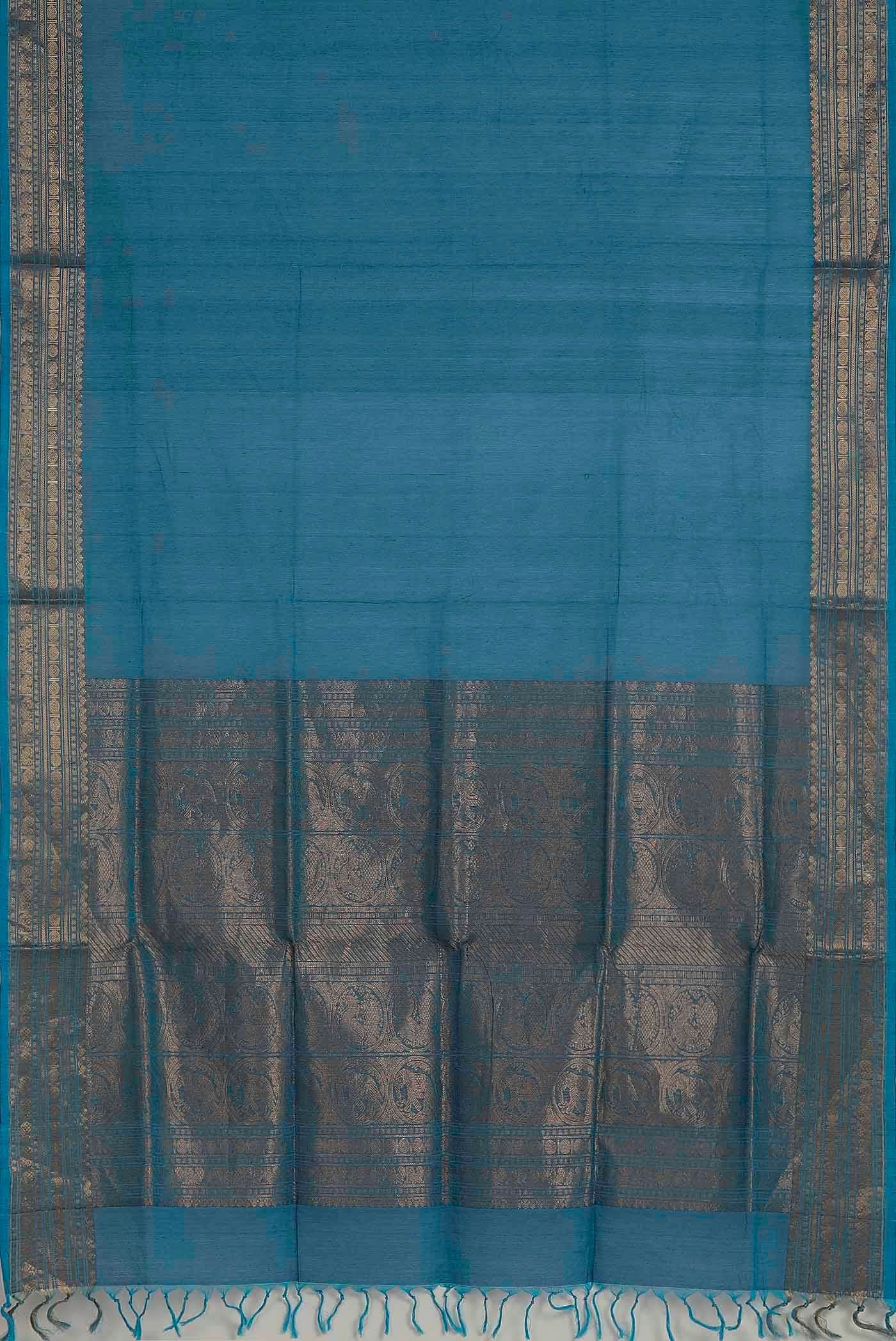 Blue Coimbatore Cotton Saree