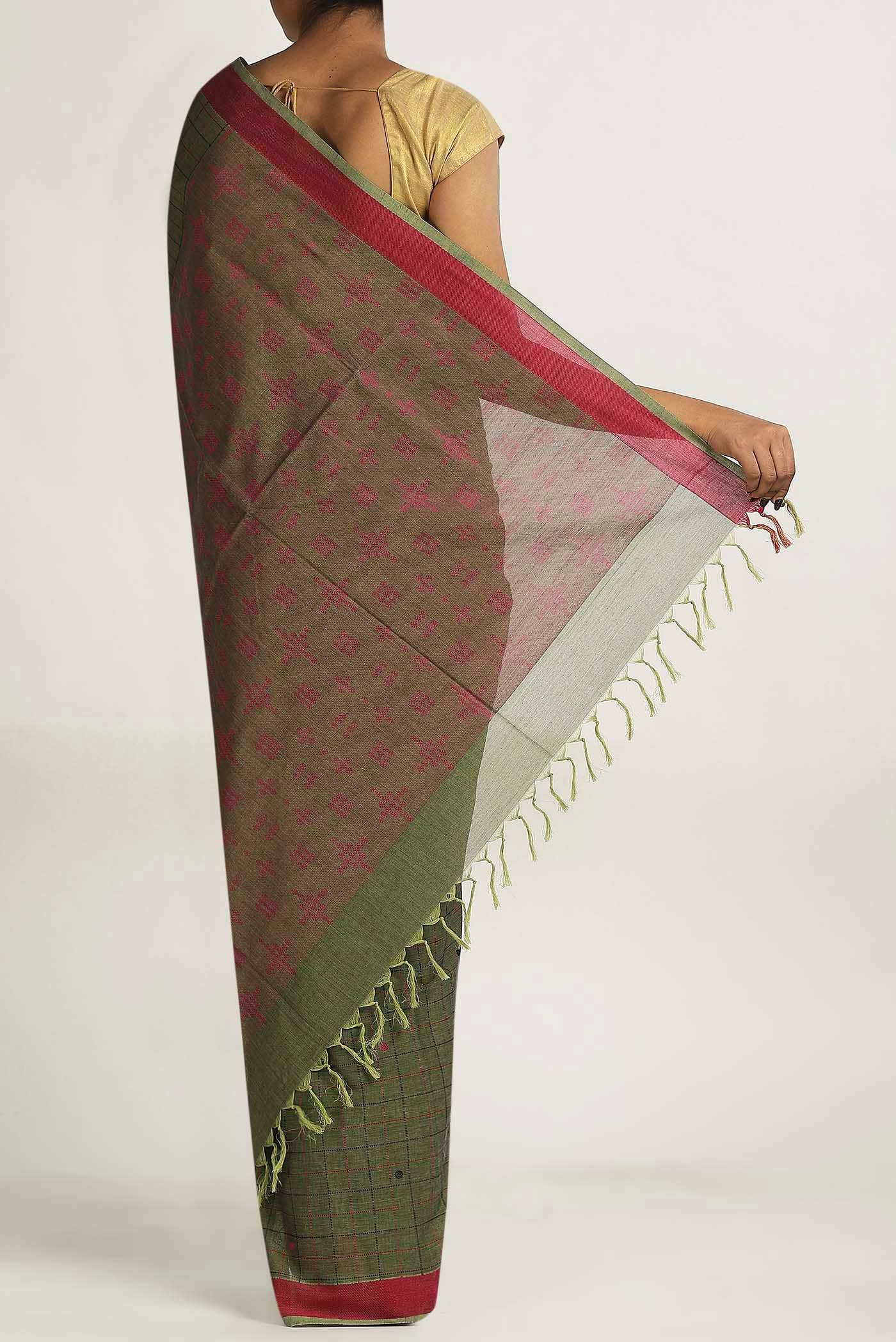Green Cotton Saree