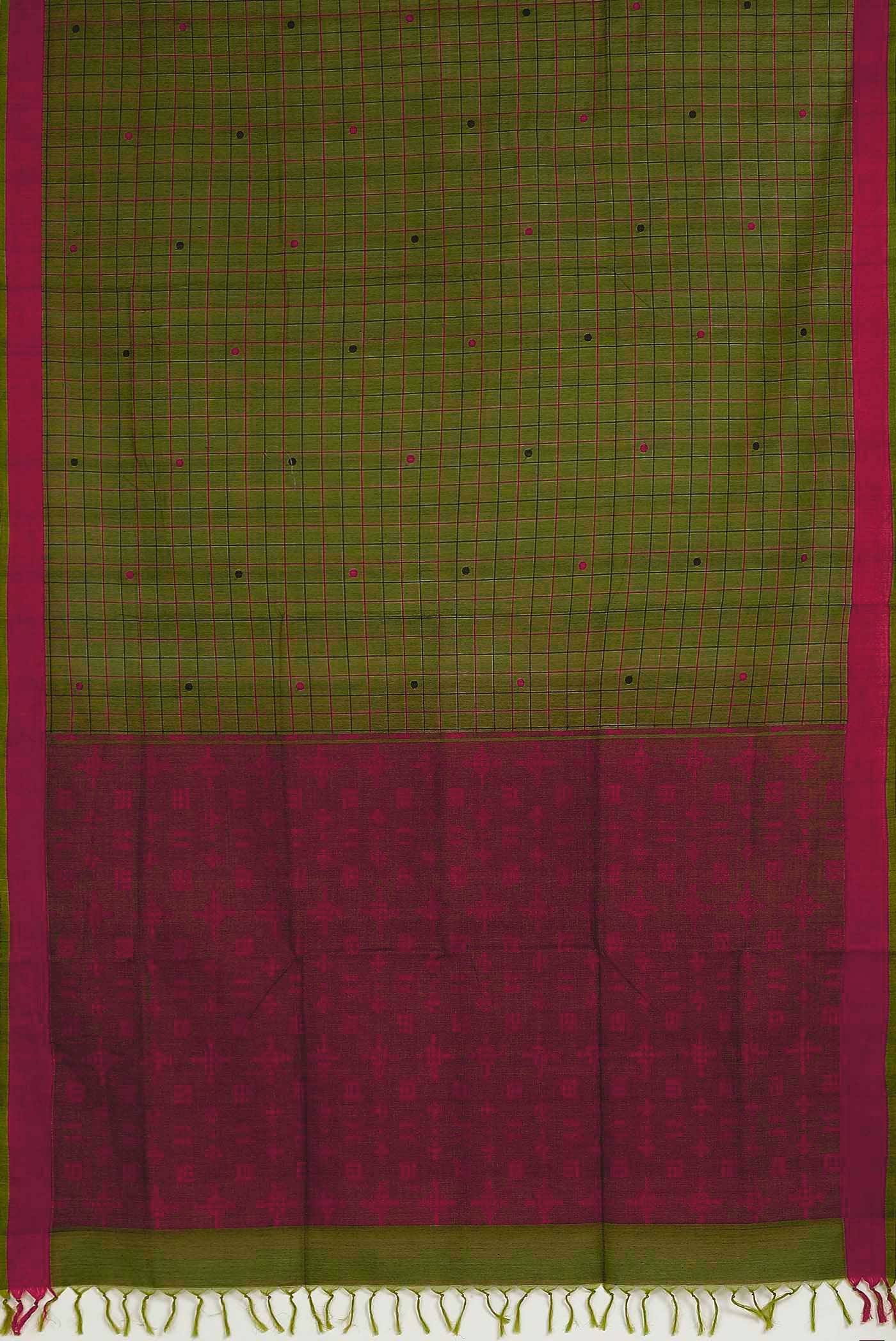 Green Cotton Saree
