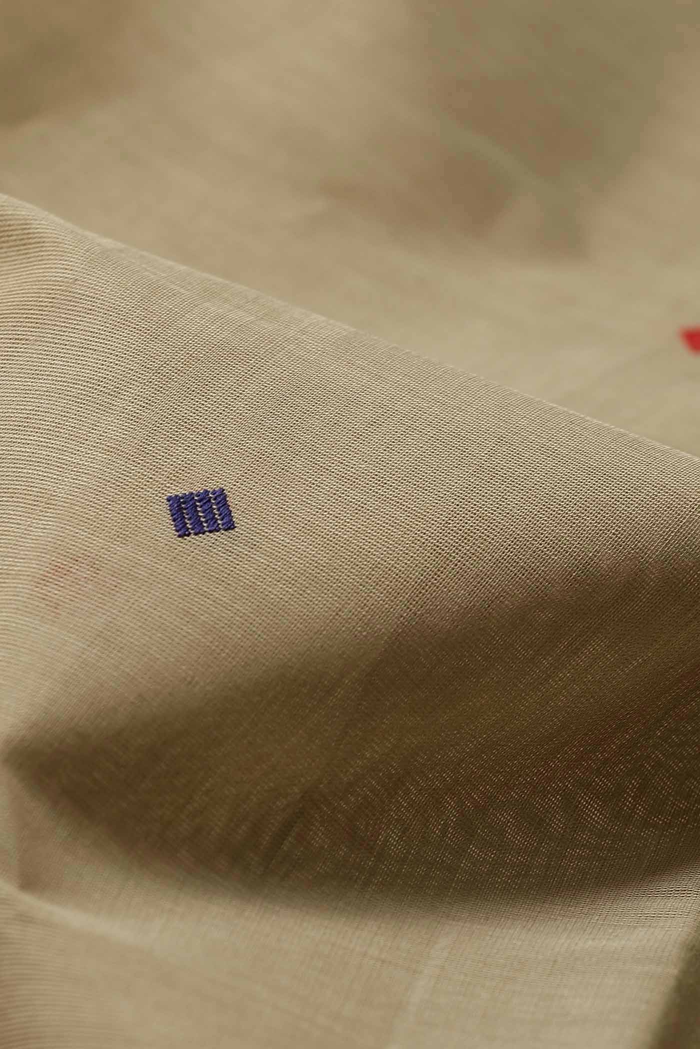 Beige Coimbatore Cotton Saree