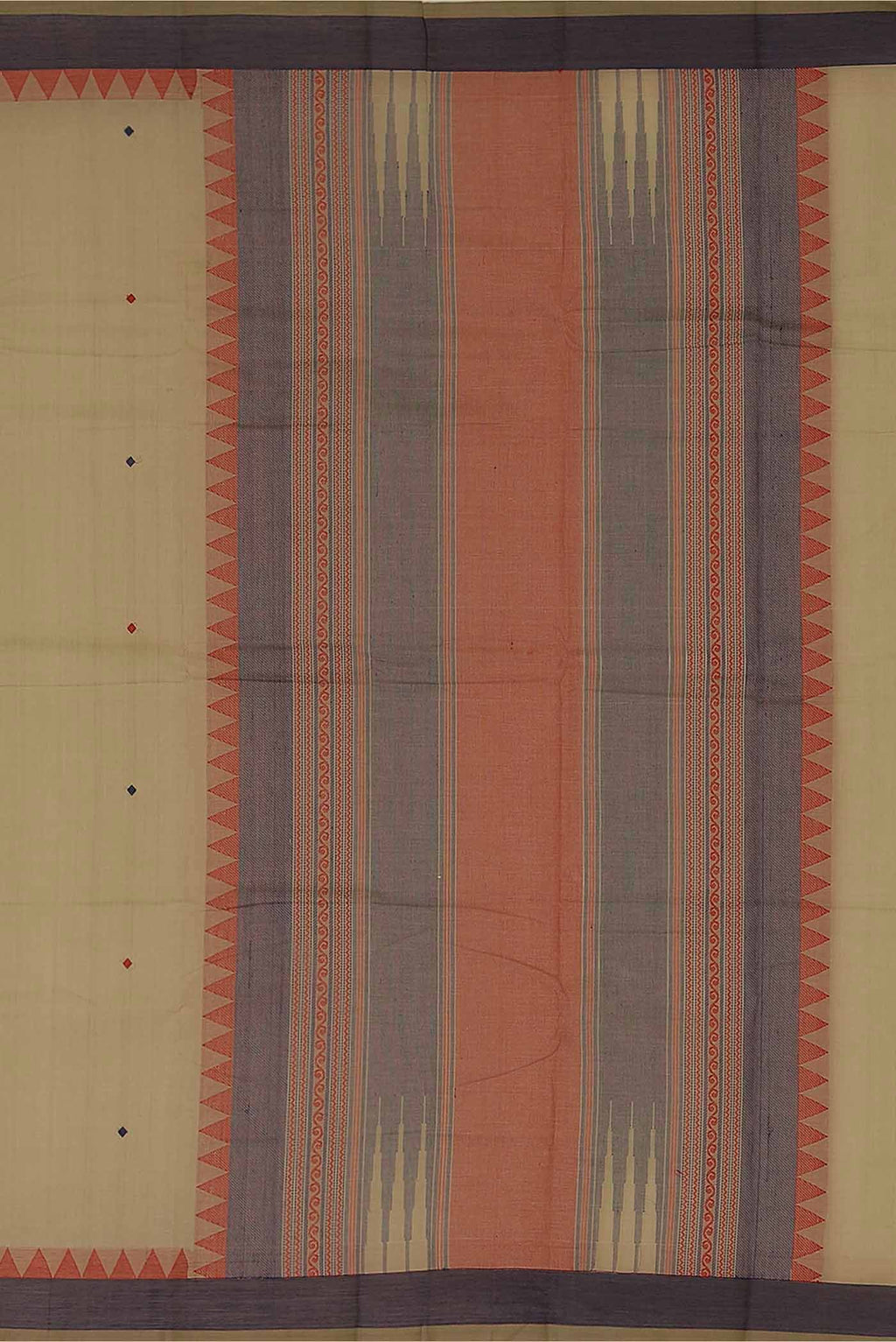 Beige Coimbatore Cotton Saree