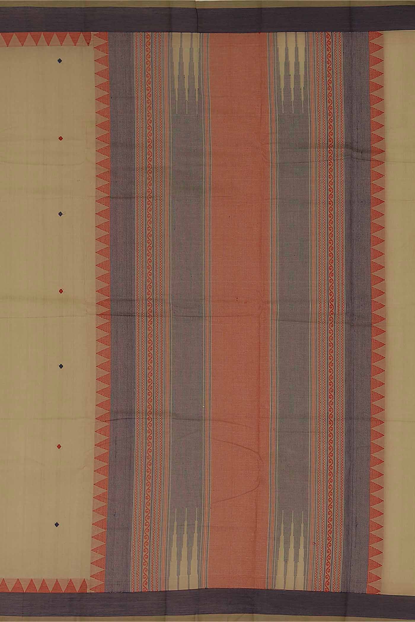 Beige Coimbatore Cotton Saree