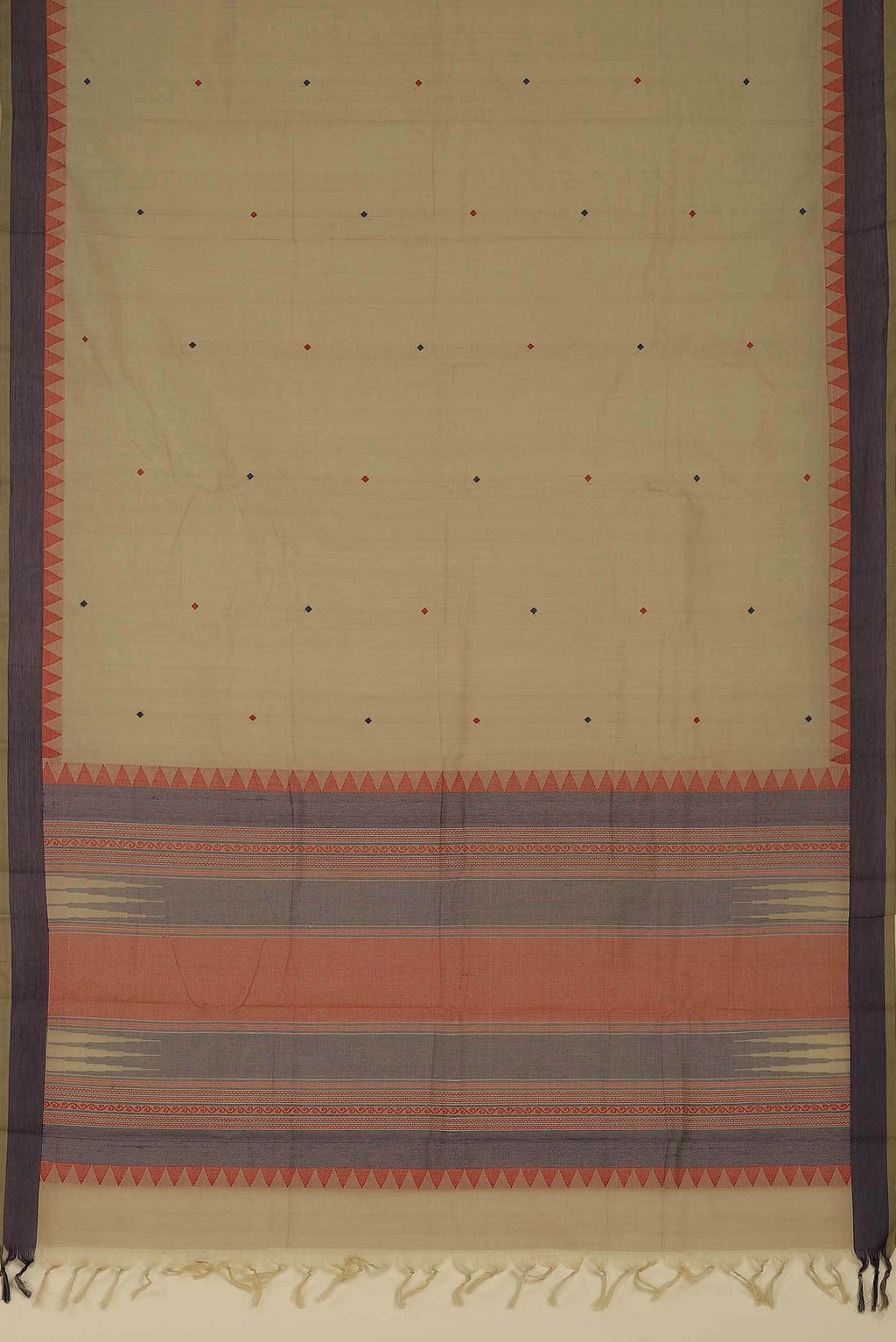 Beige Coimbatore Cotton Saree