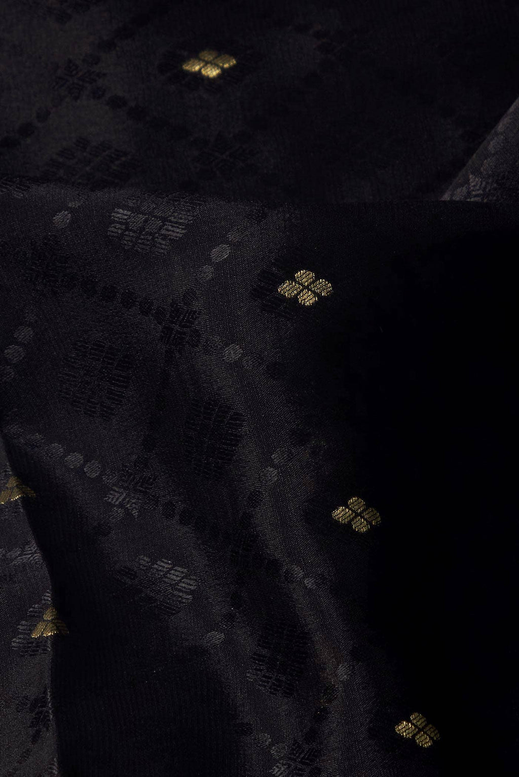 Black Mysore Crepe Saree