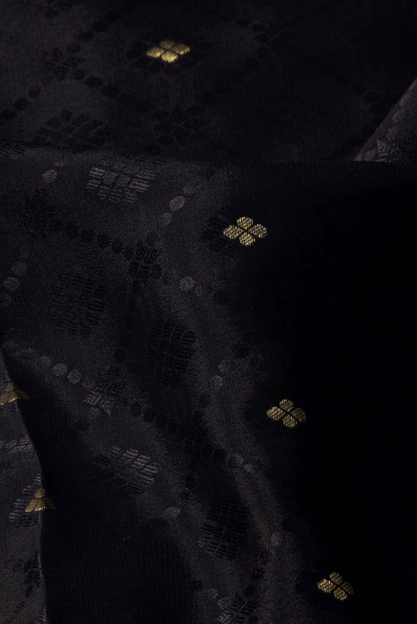Black Mysore Crepe Saree
