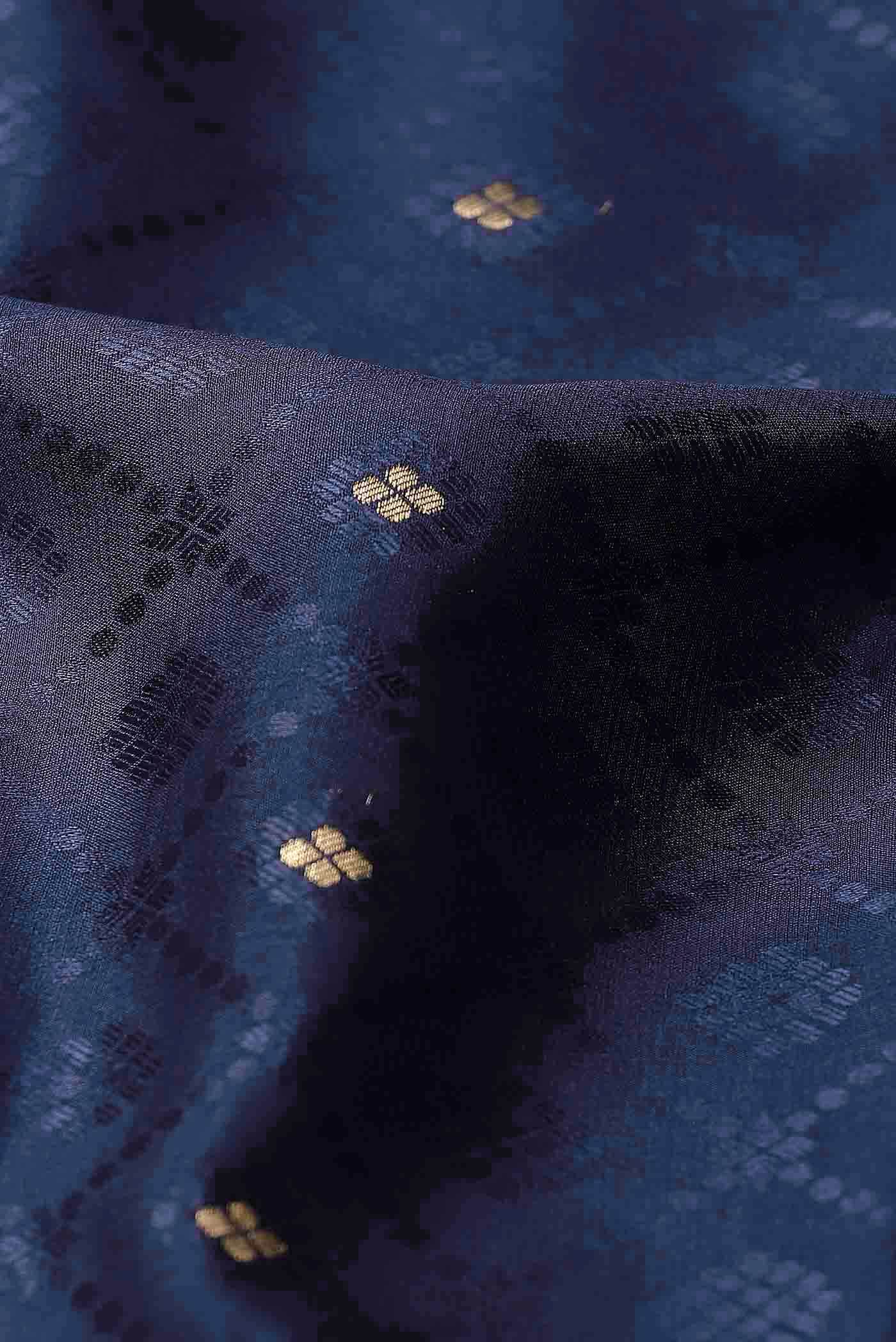 Blue Mysore Crepe Saree