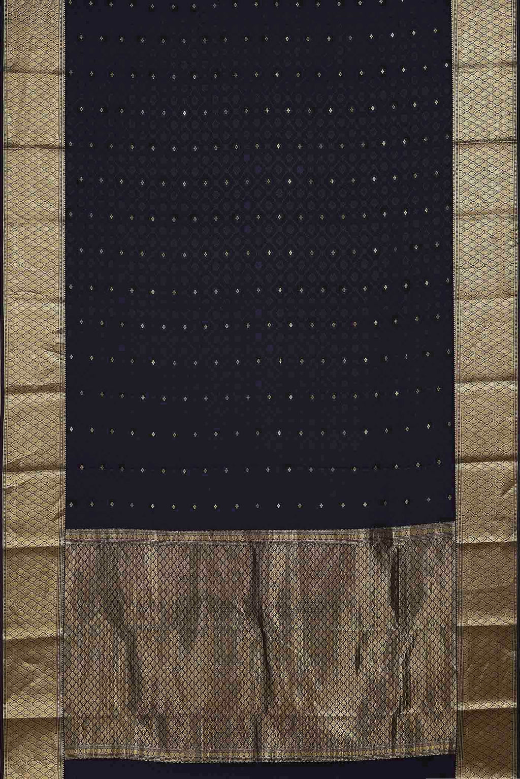 Blue Mysore Crepe Saree