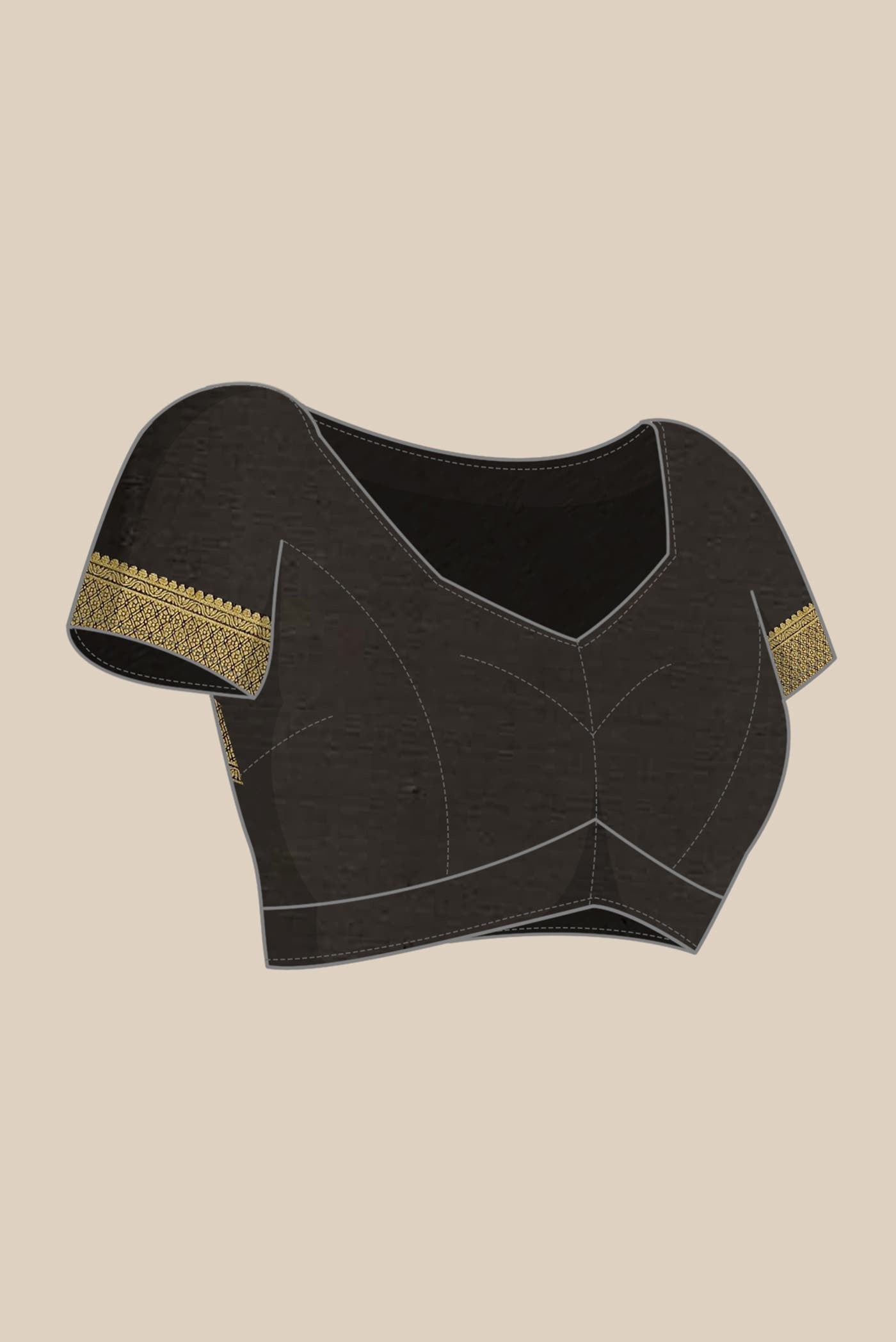 Black Mysore Crepe Saree