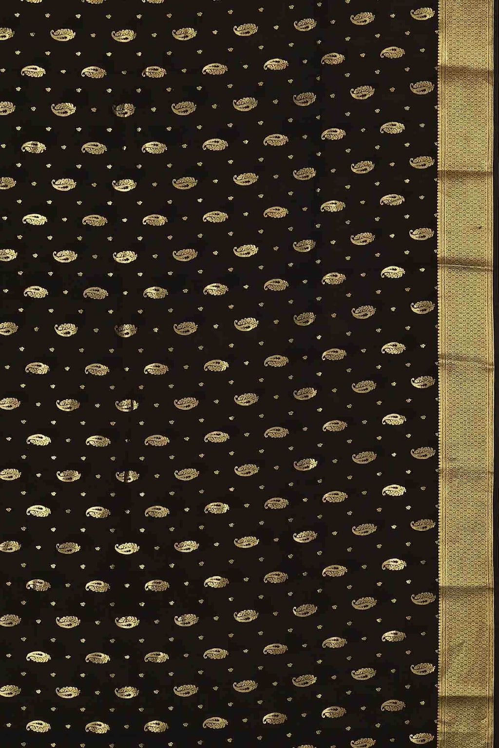 Black Mysore Crepe Saree