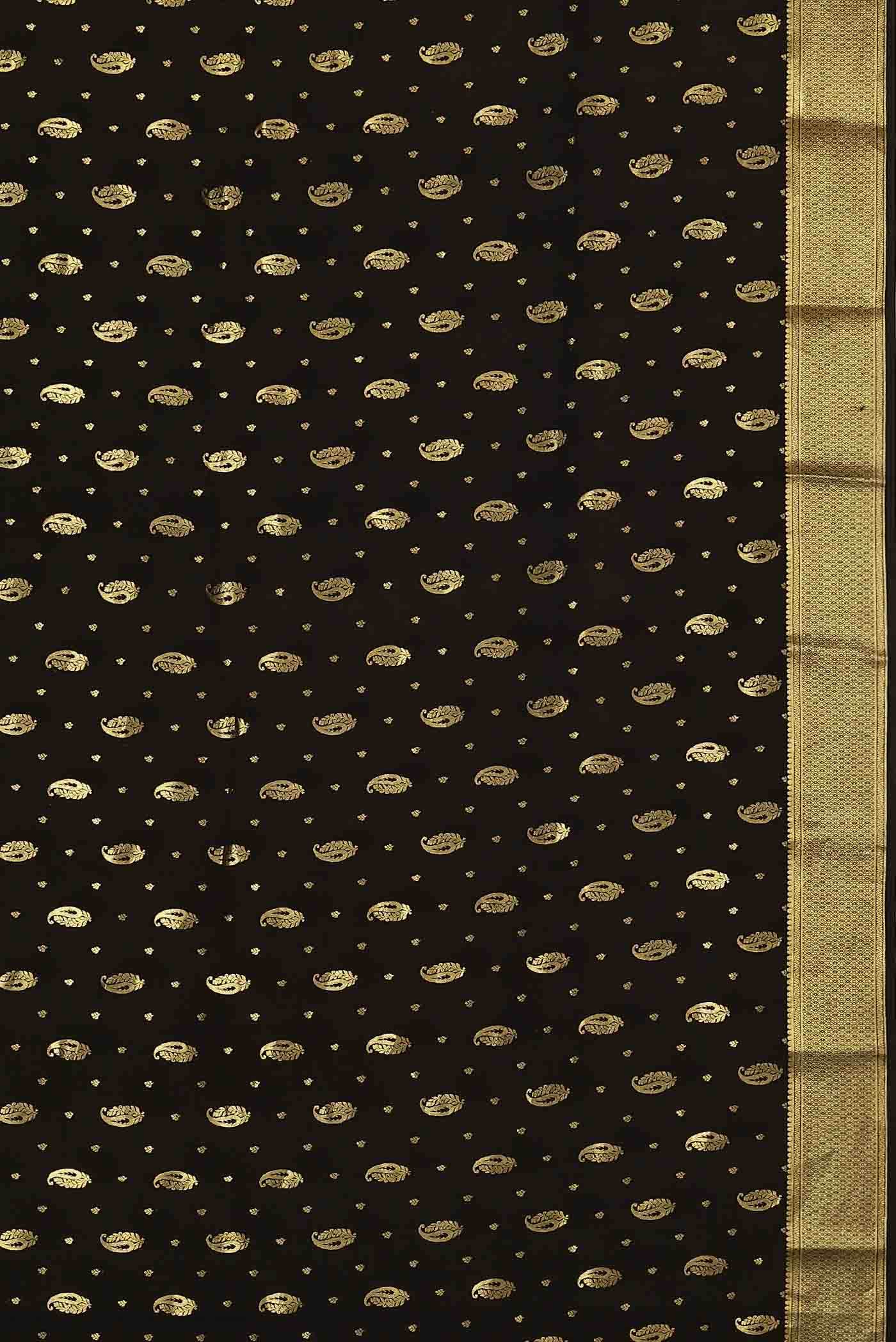 Black Mysore Crepe Saree