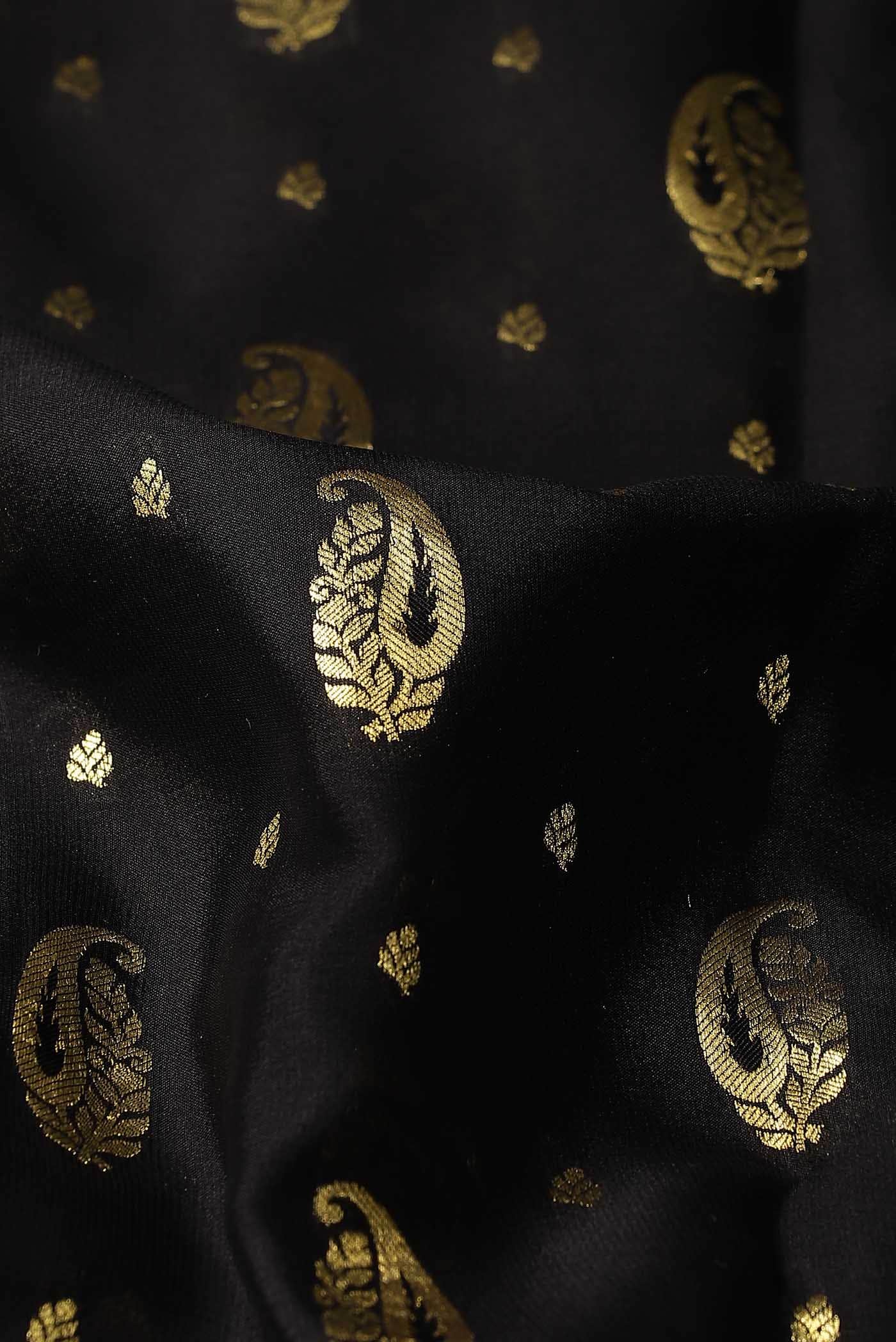 Black Mysore Crepe Saree