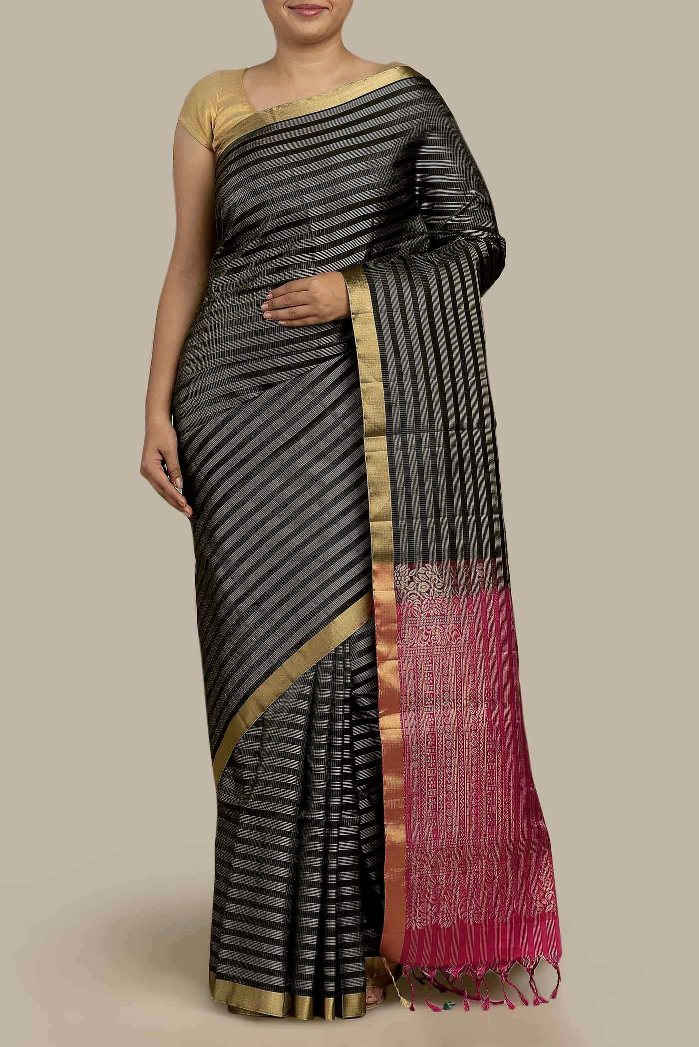 Black Soft Silk Saree