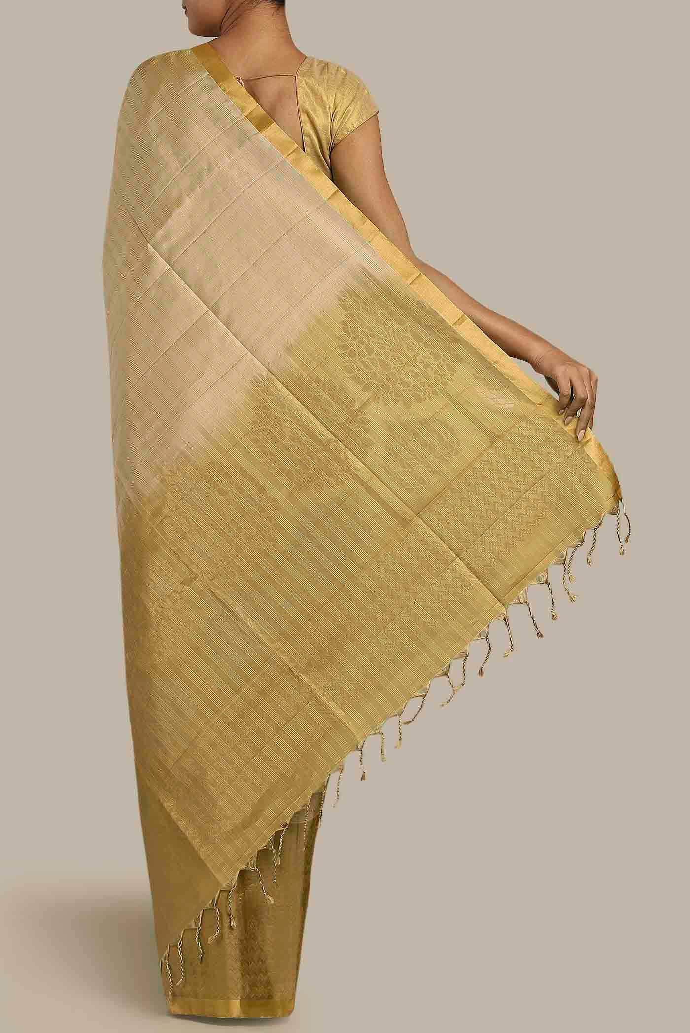 Beige Soft Silk Saree