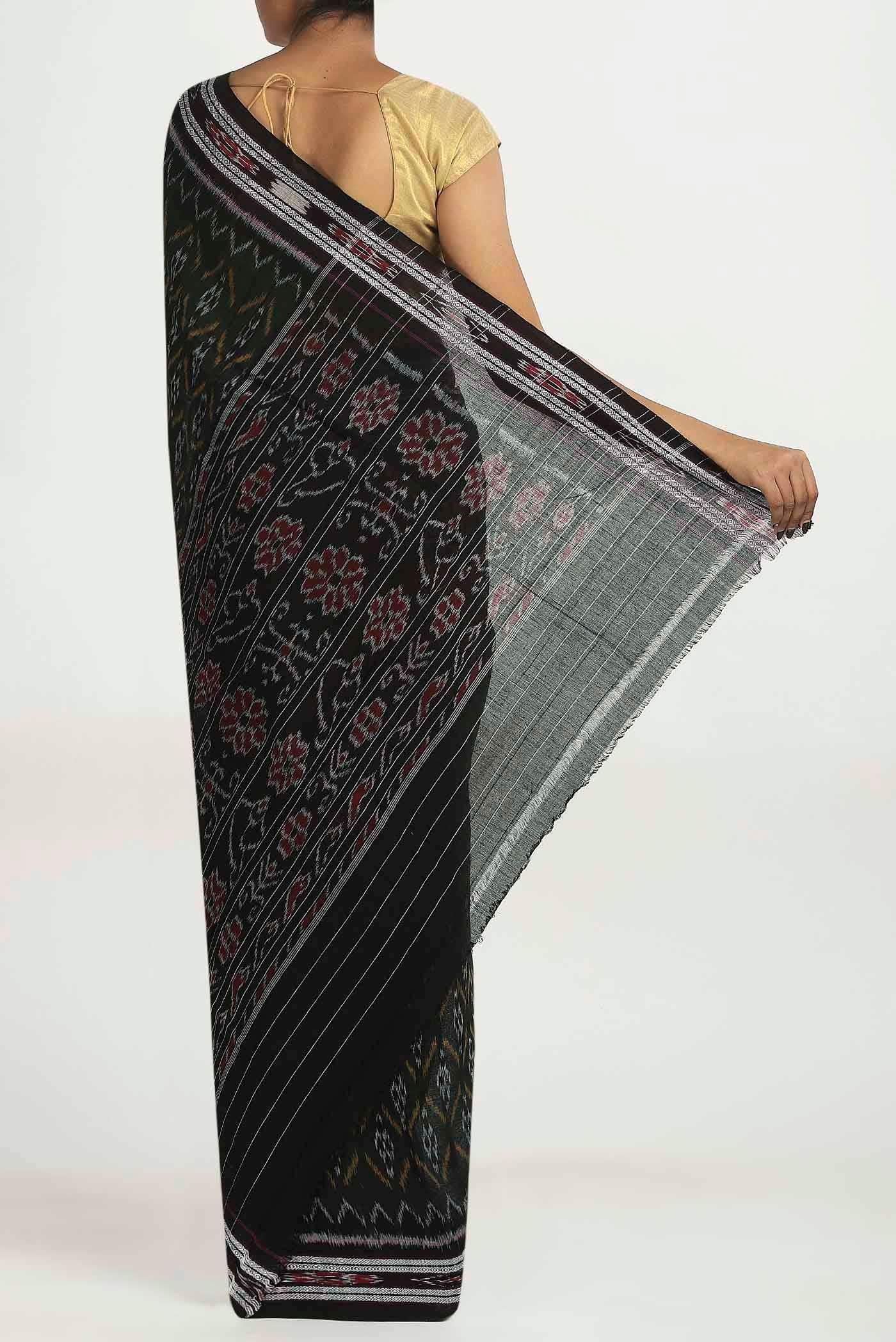 Black Pochampally Cotton Saree