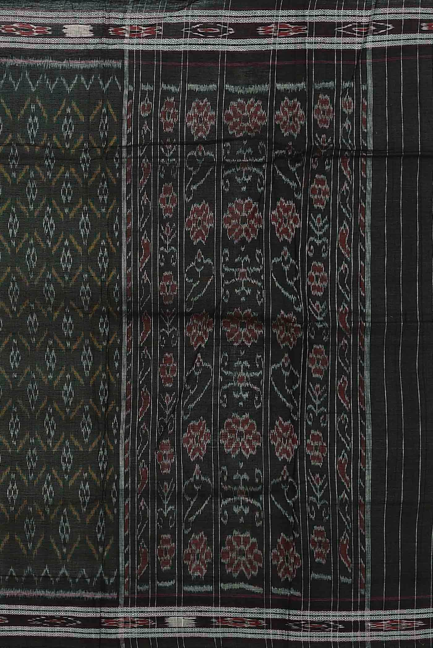 Black Pochampally Cotton Saree