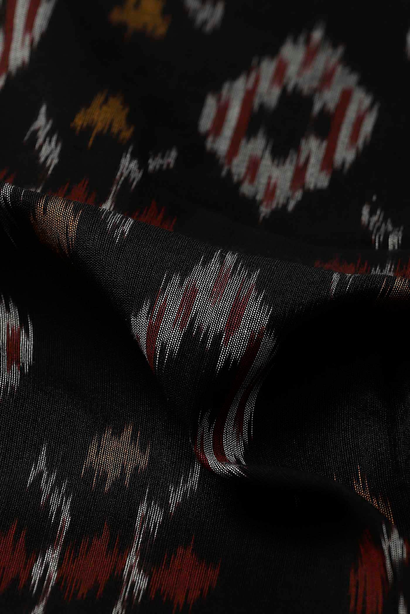 Black Pochampally Cotton Saree