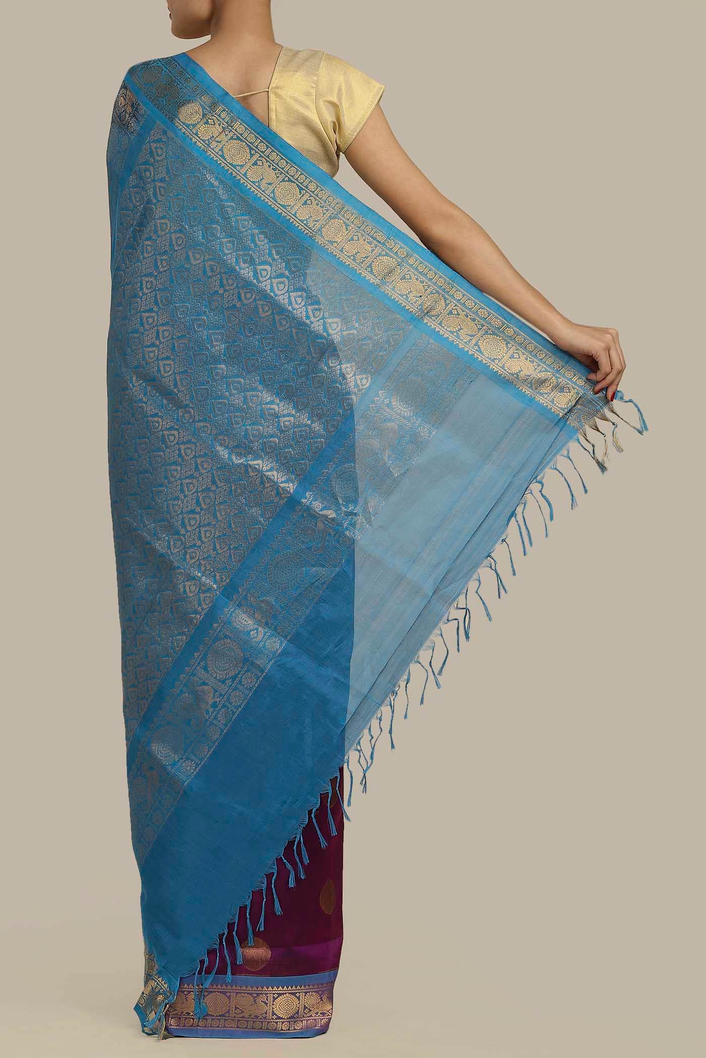 Magenta Silk Cotton Saree