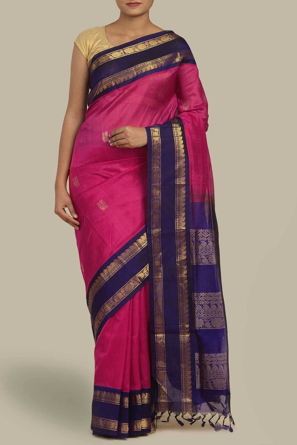 Pink Silk Cotton Saree