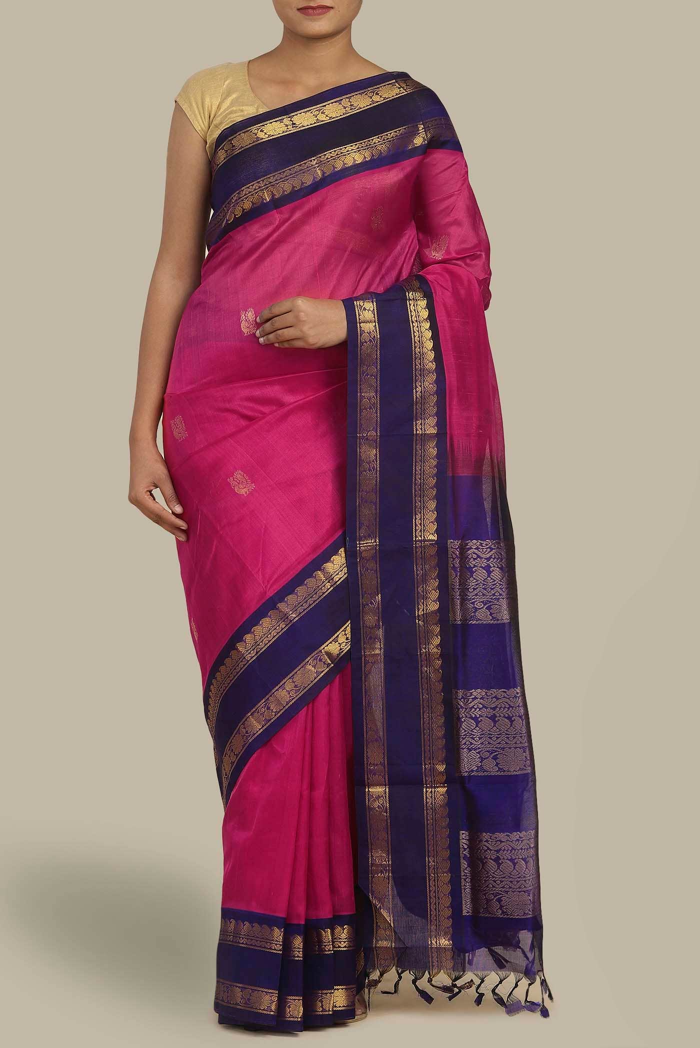Pink Silk Cotton Saree