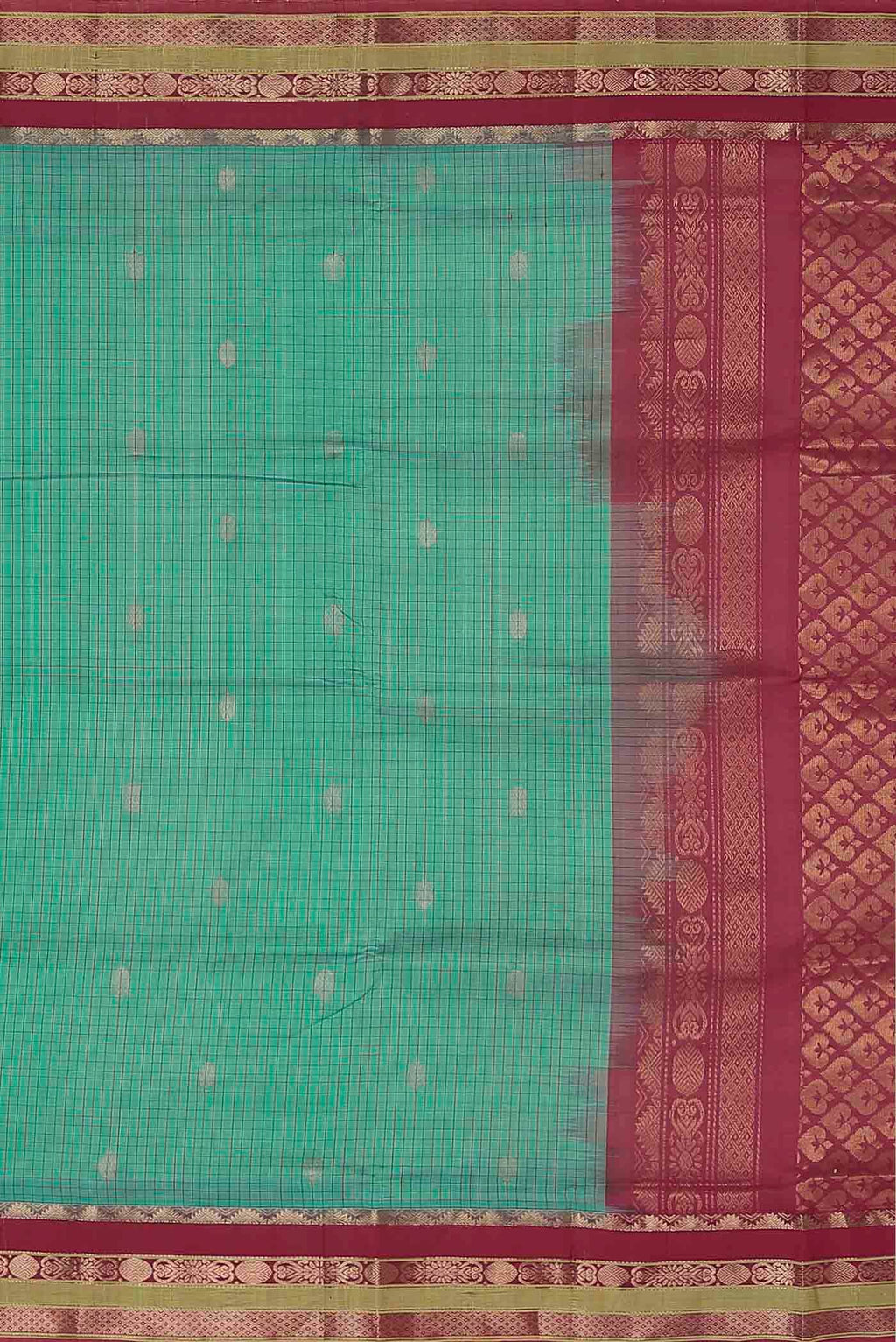 Sea Green Silk Cotton Saree