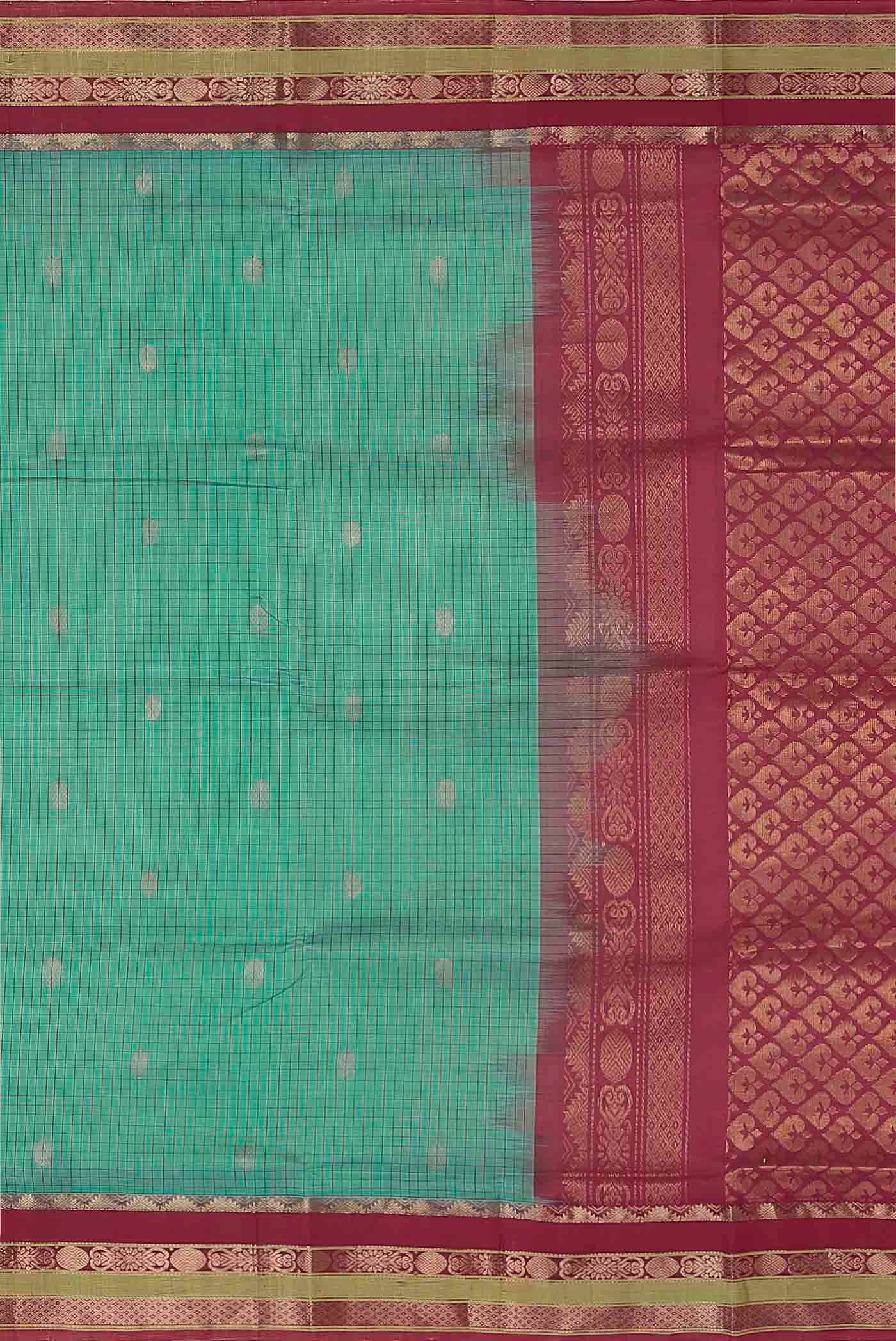 Sea Green Silk Cotton Saree