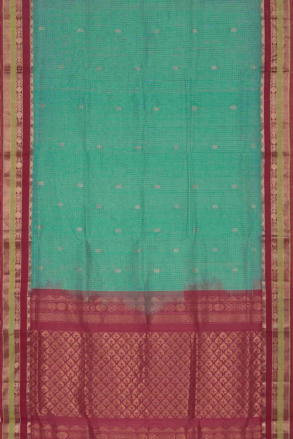 Sea Green Silk Cotton Saree