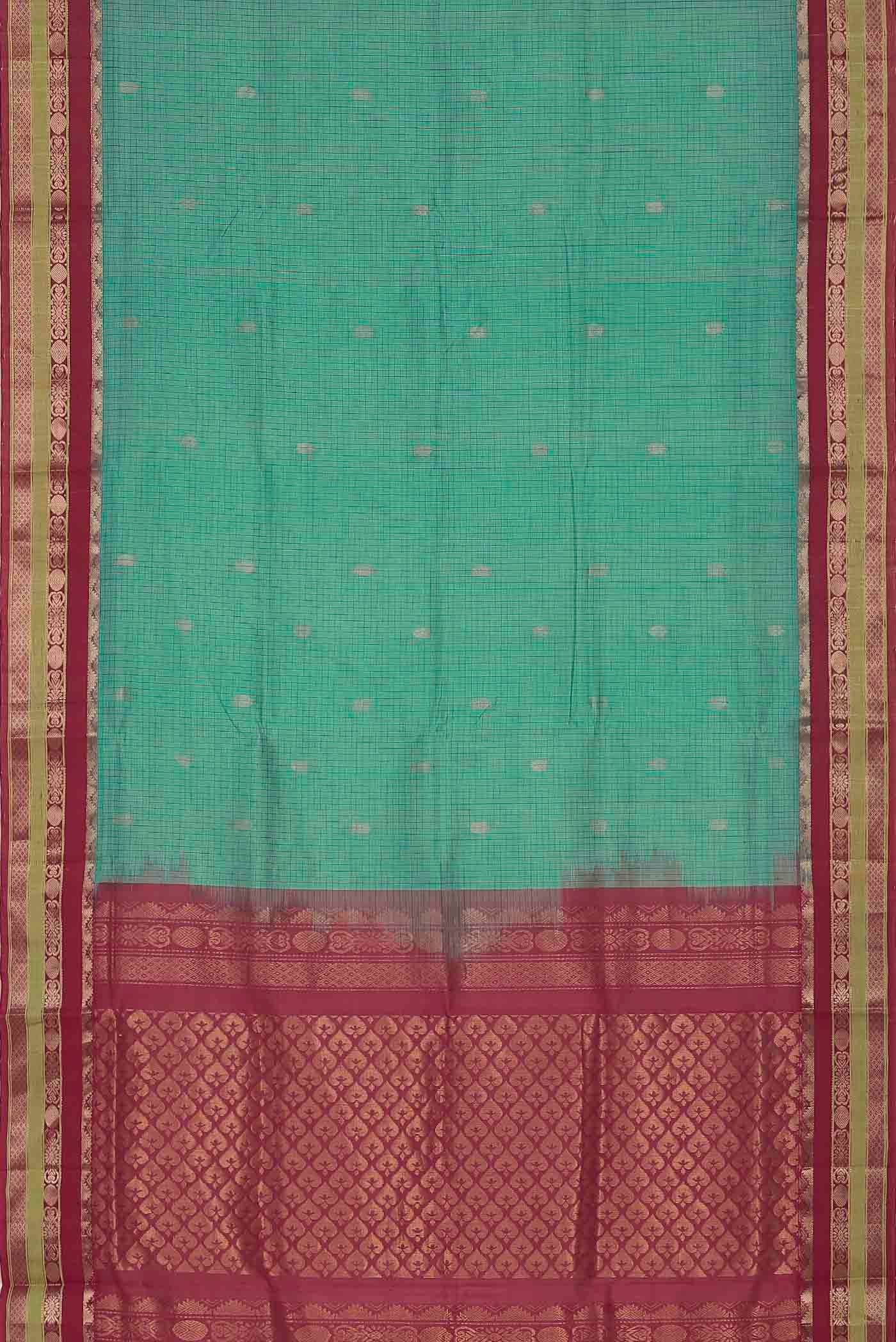 Sea Green Silk Cotton Saree