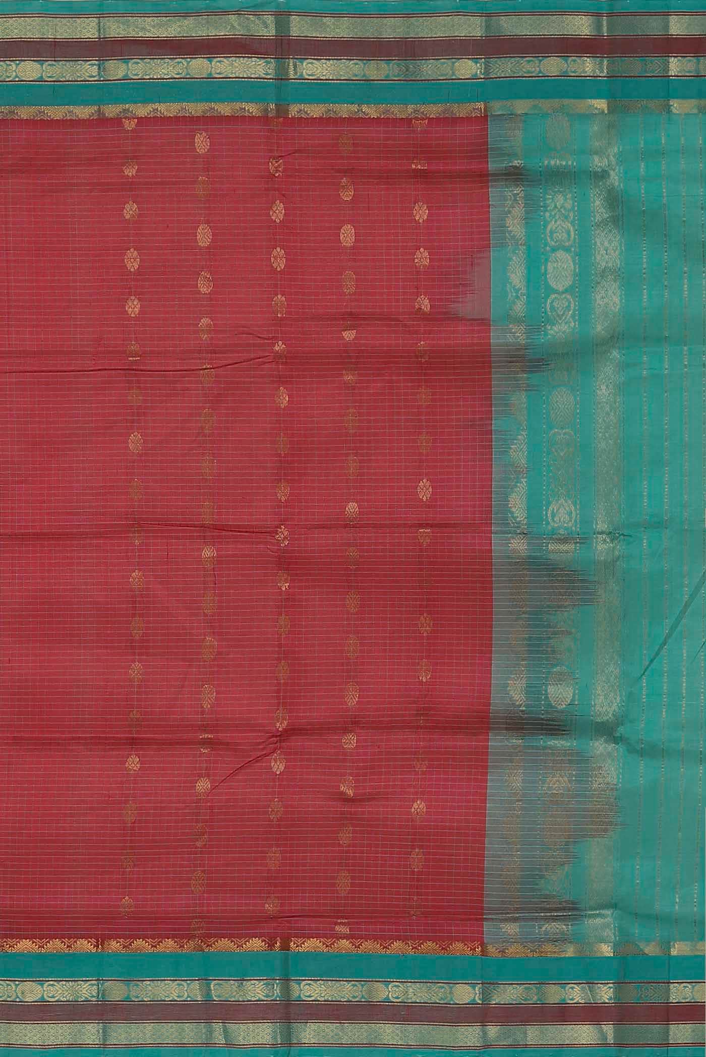 Coral Silk Cotton Saree