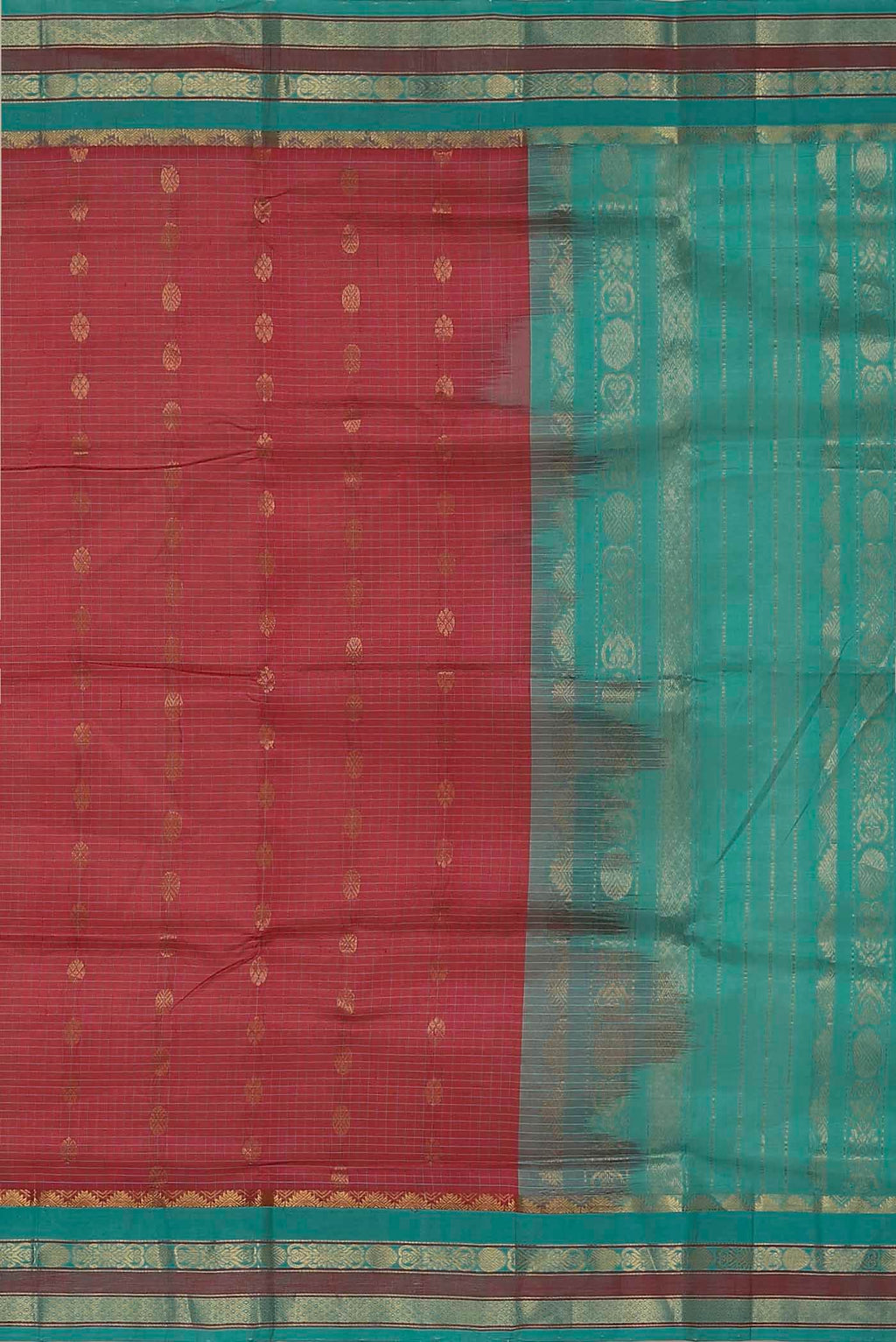 Coral Silk Cotton Saree