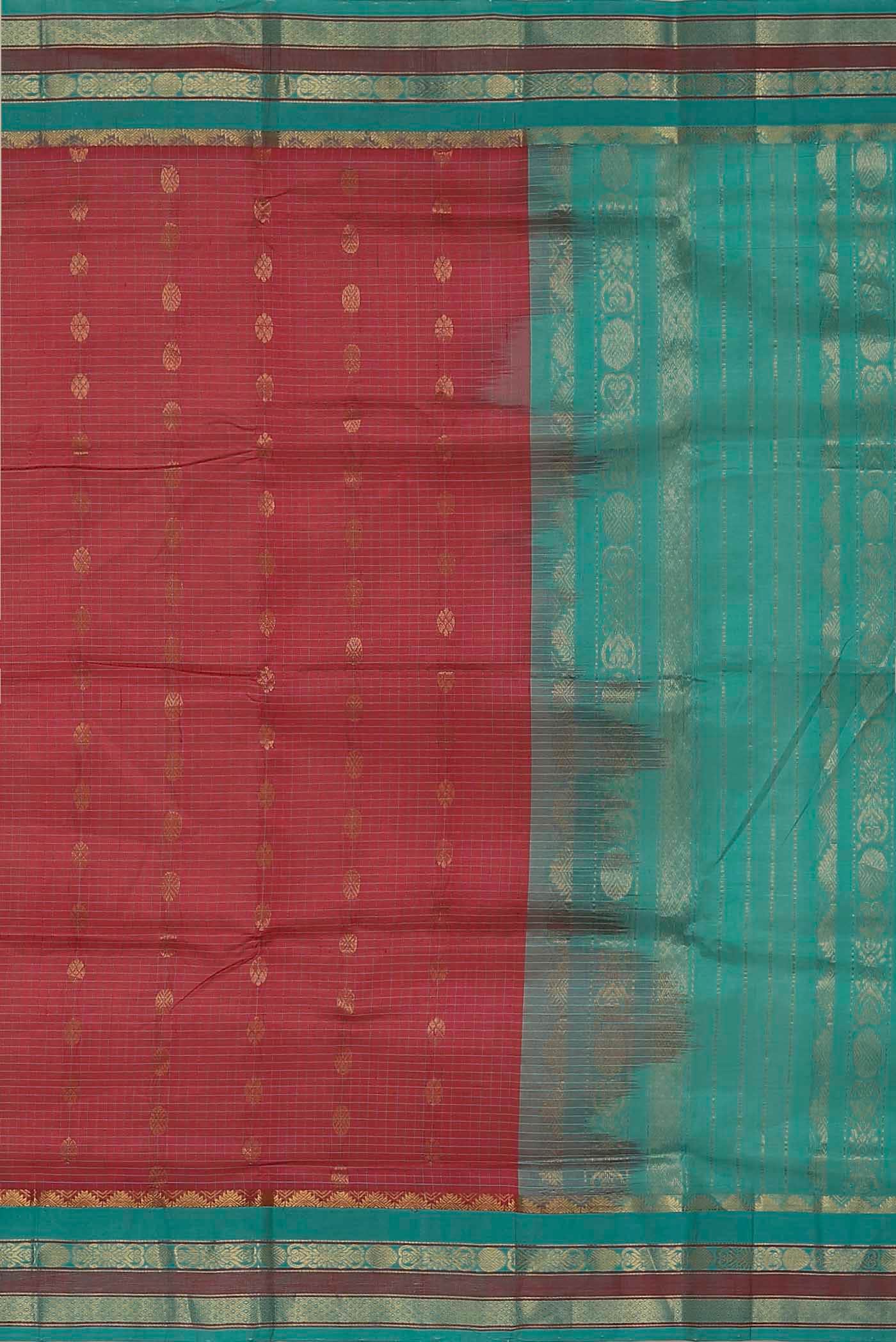 Coral Silk Cotton Saree