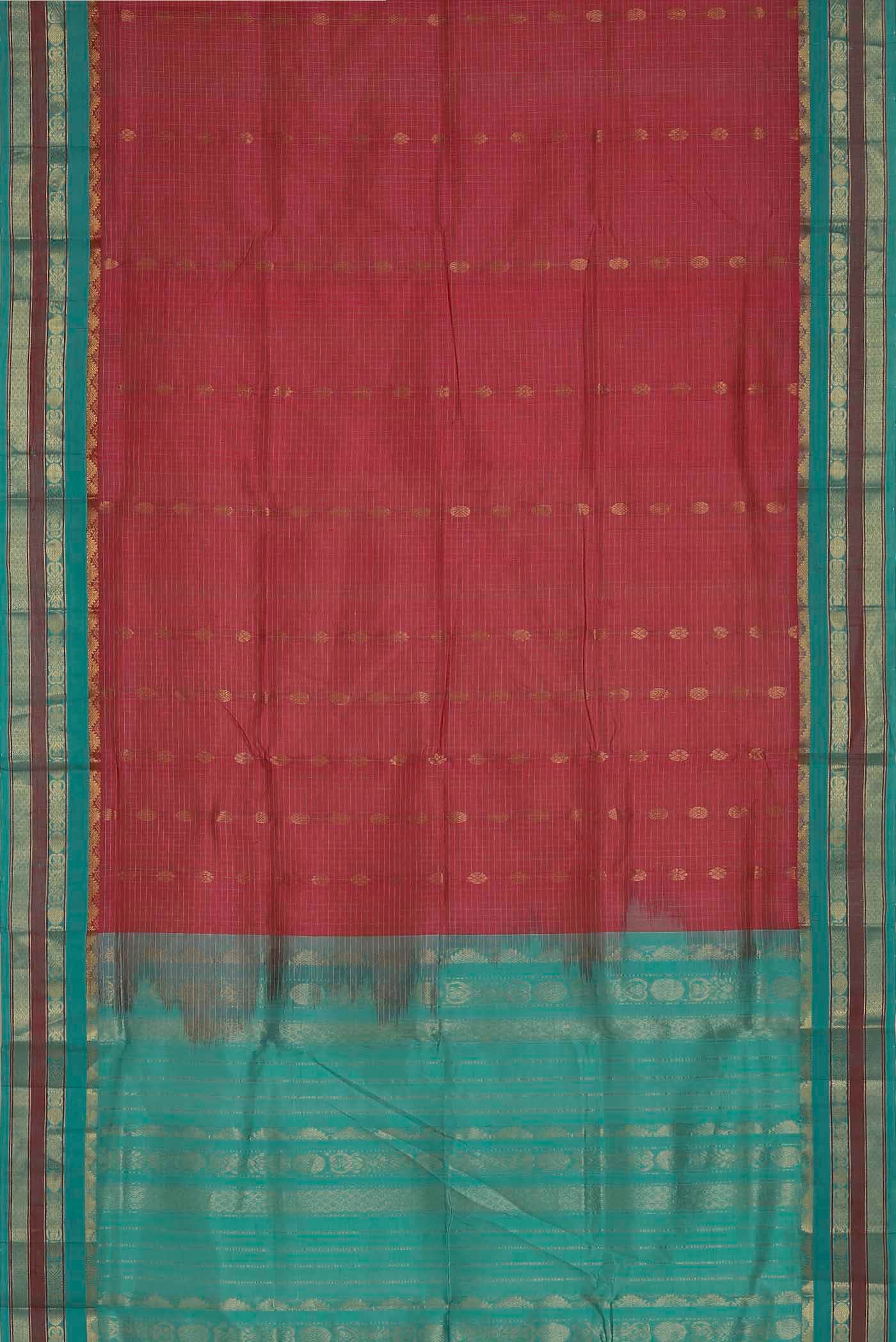 Coral Silk Cotton Saree