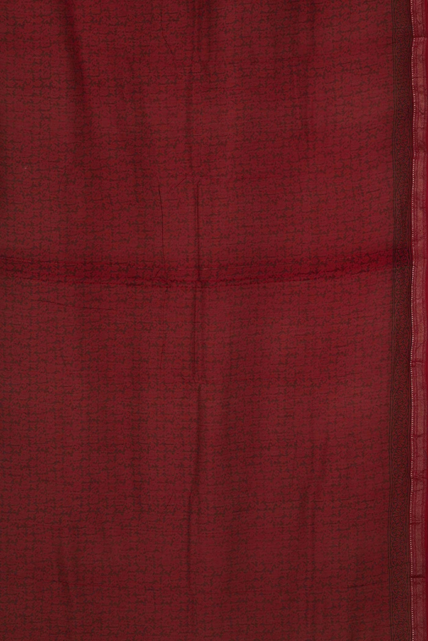 Red Maheshwari Silk Cotton Saree