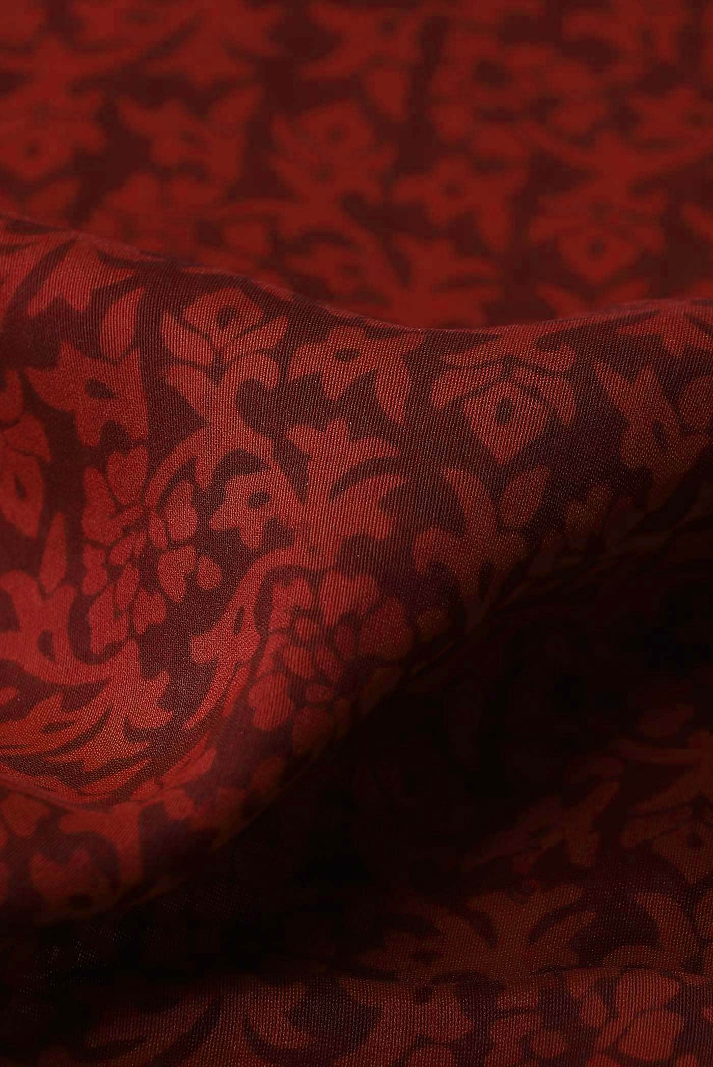 Red Maheshwari Silk Cotton Saree