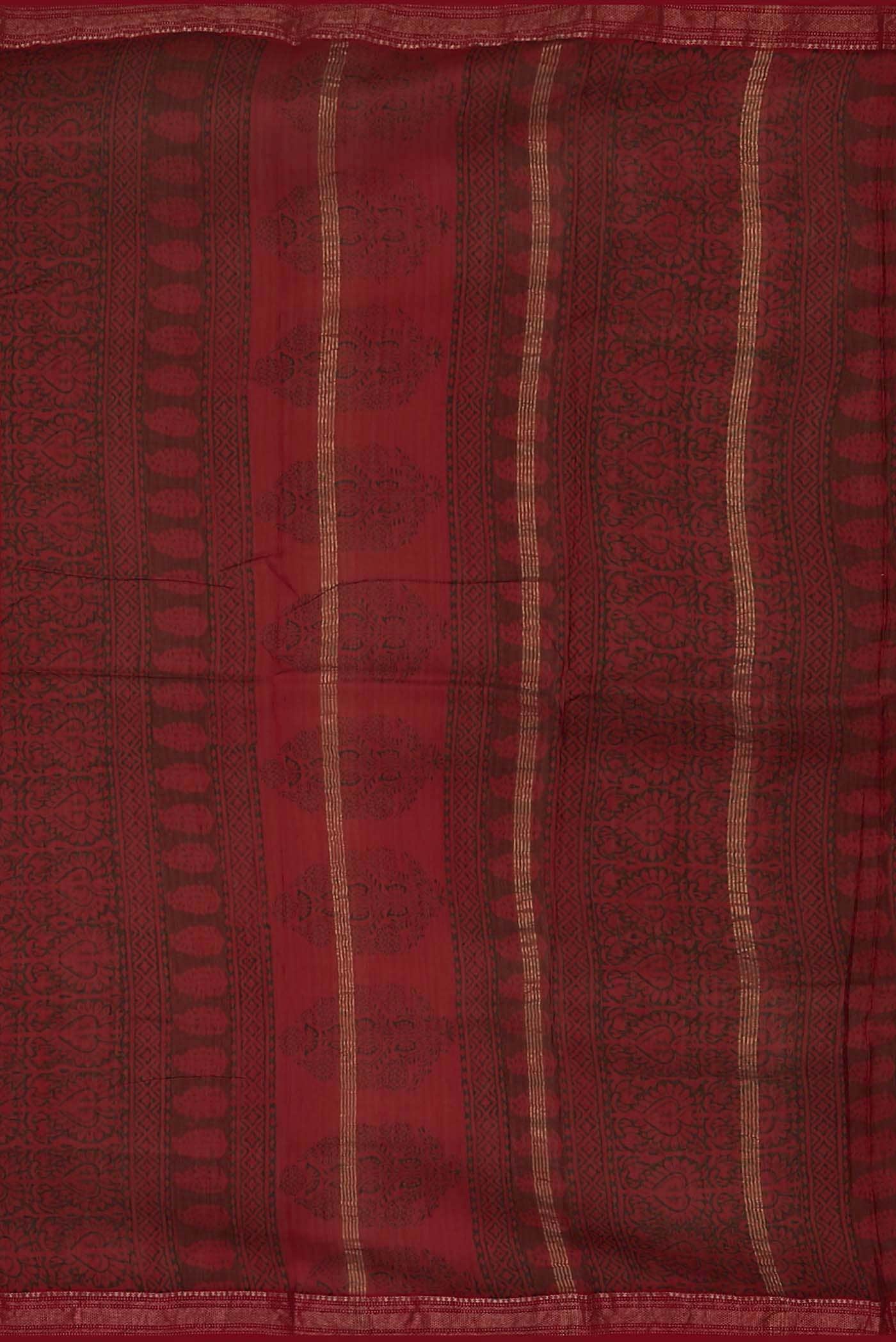 Red Maheshwari Silk Cotton Saree