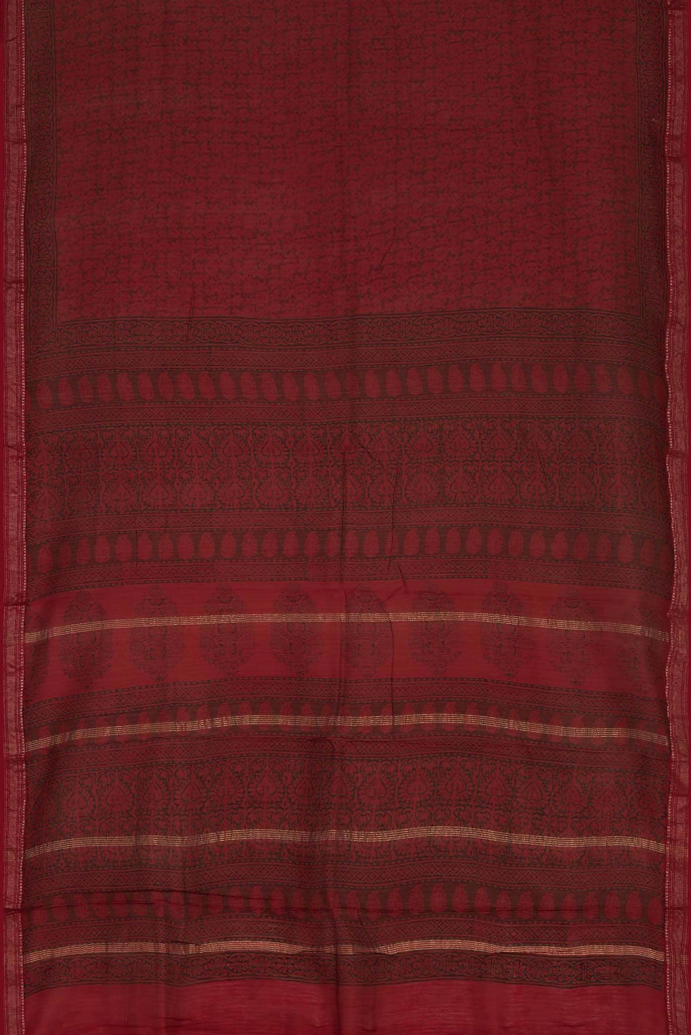Red Maheshwari Silk Cotton Saree