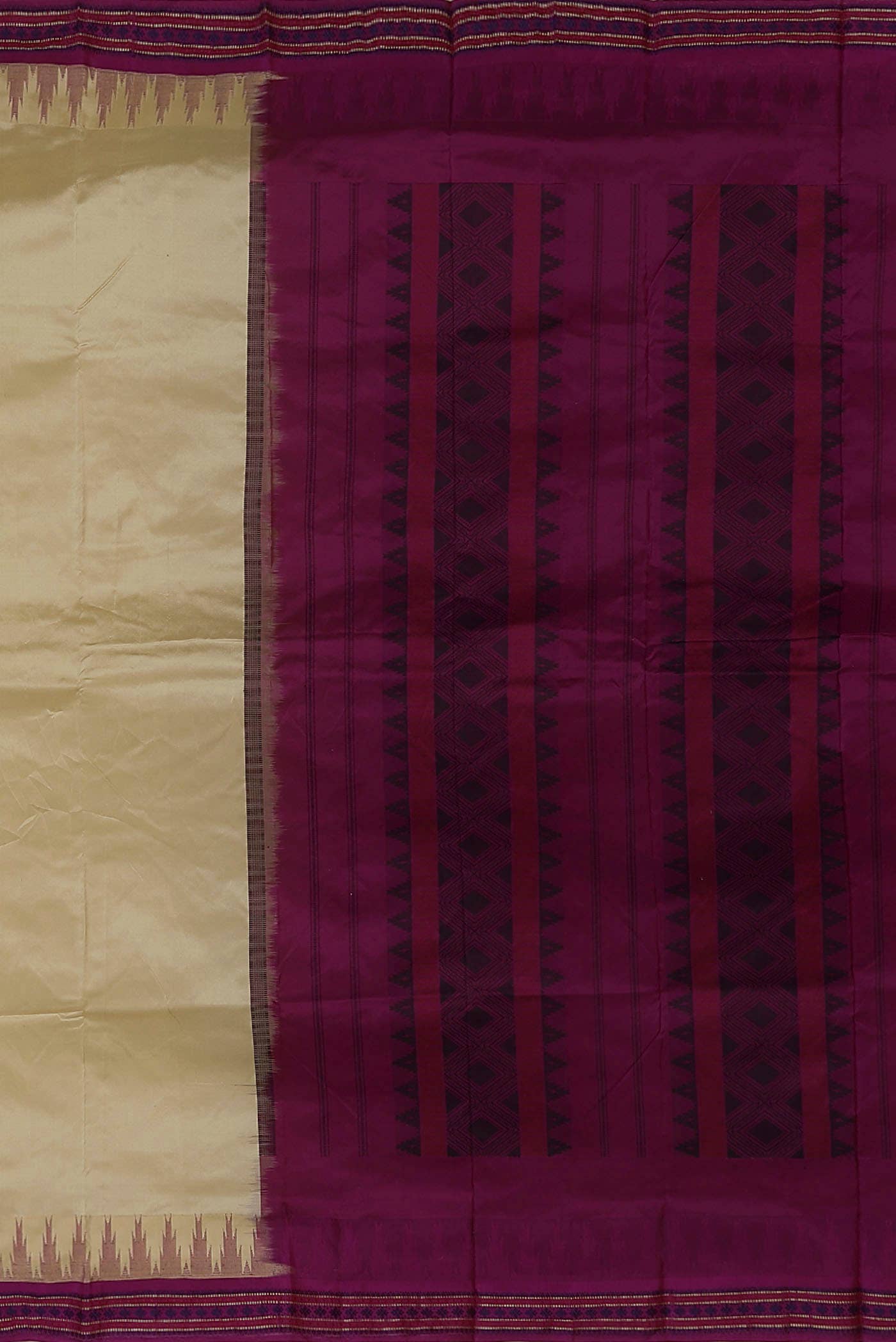 Beige Bangalore Silk Saree