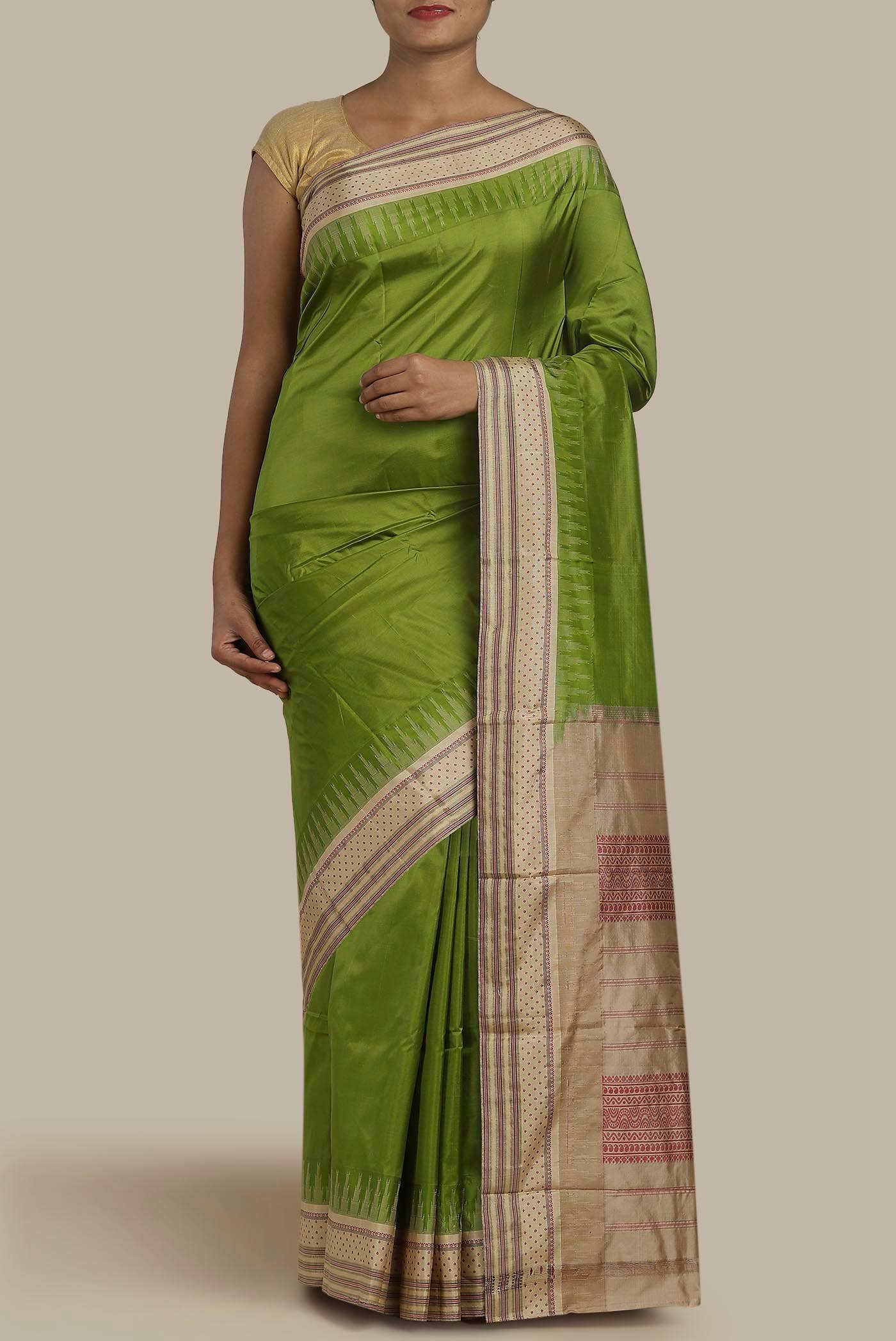 Green Bangalore Silk Saree
