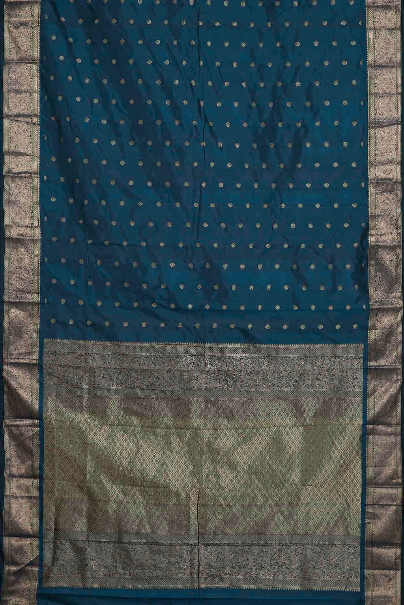 Blue Blended Bangalore Silk Saree