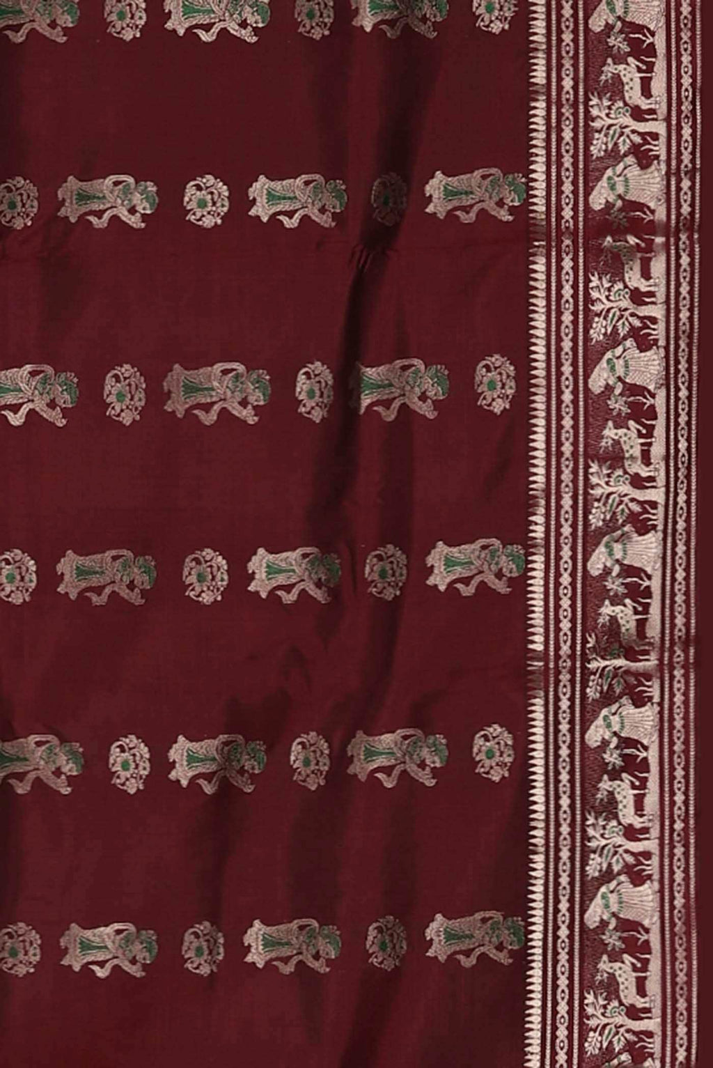 Maroon Baluchari Silk Saree