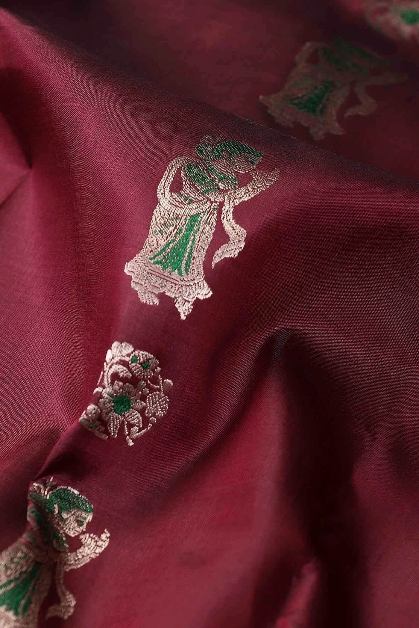 Maroon Baluchari Silk Saree