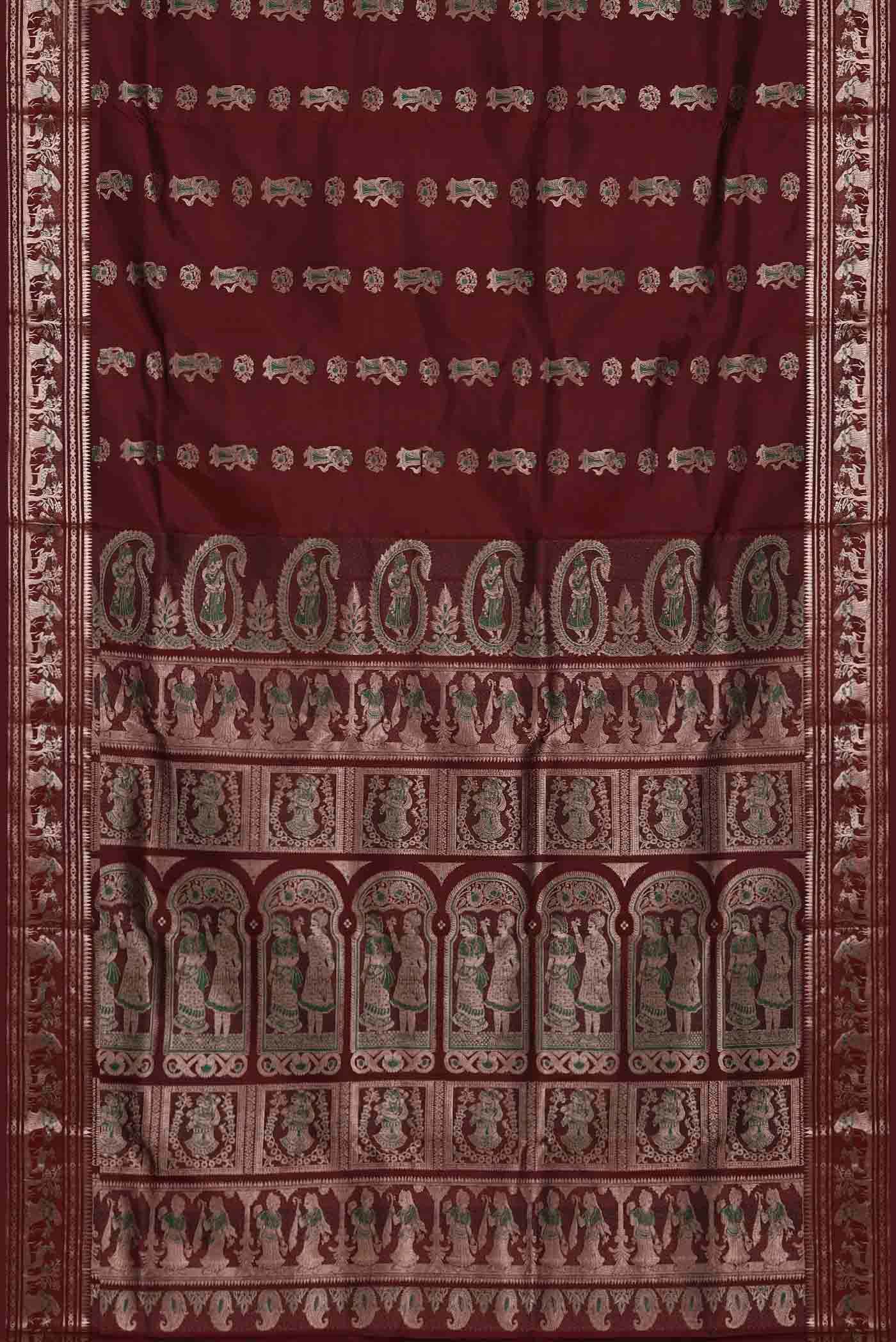 Maroon Baluchari Silk Saree