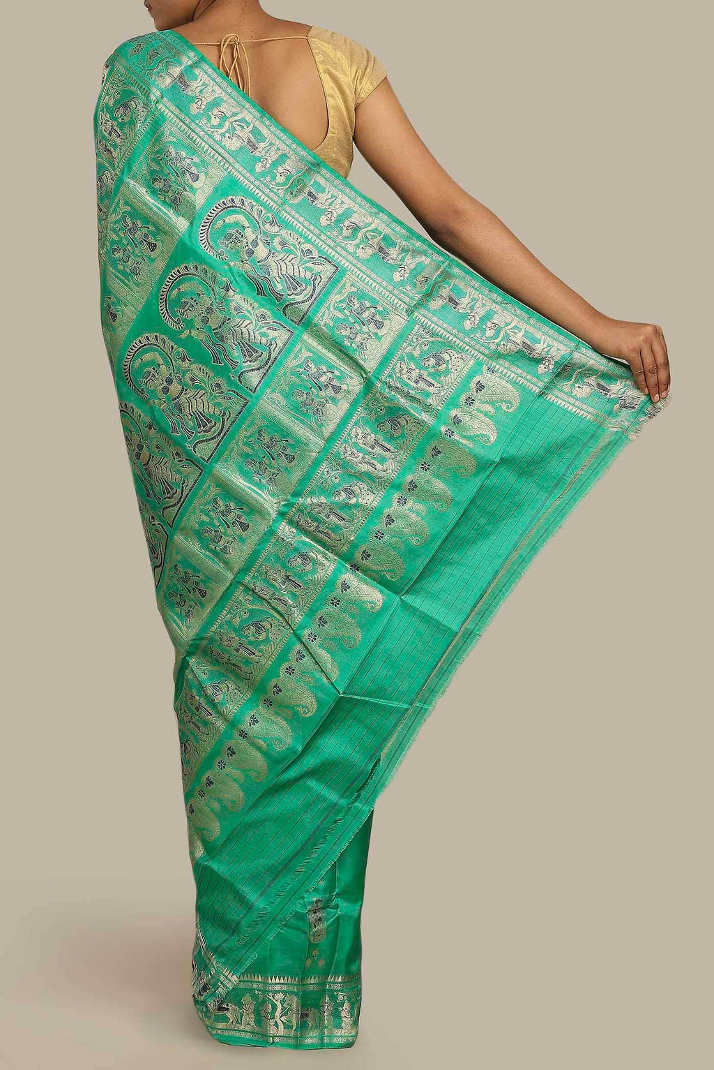 Green Baluchari Silk Saree