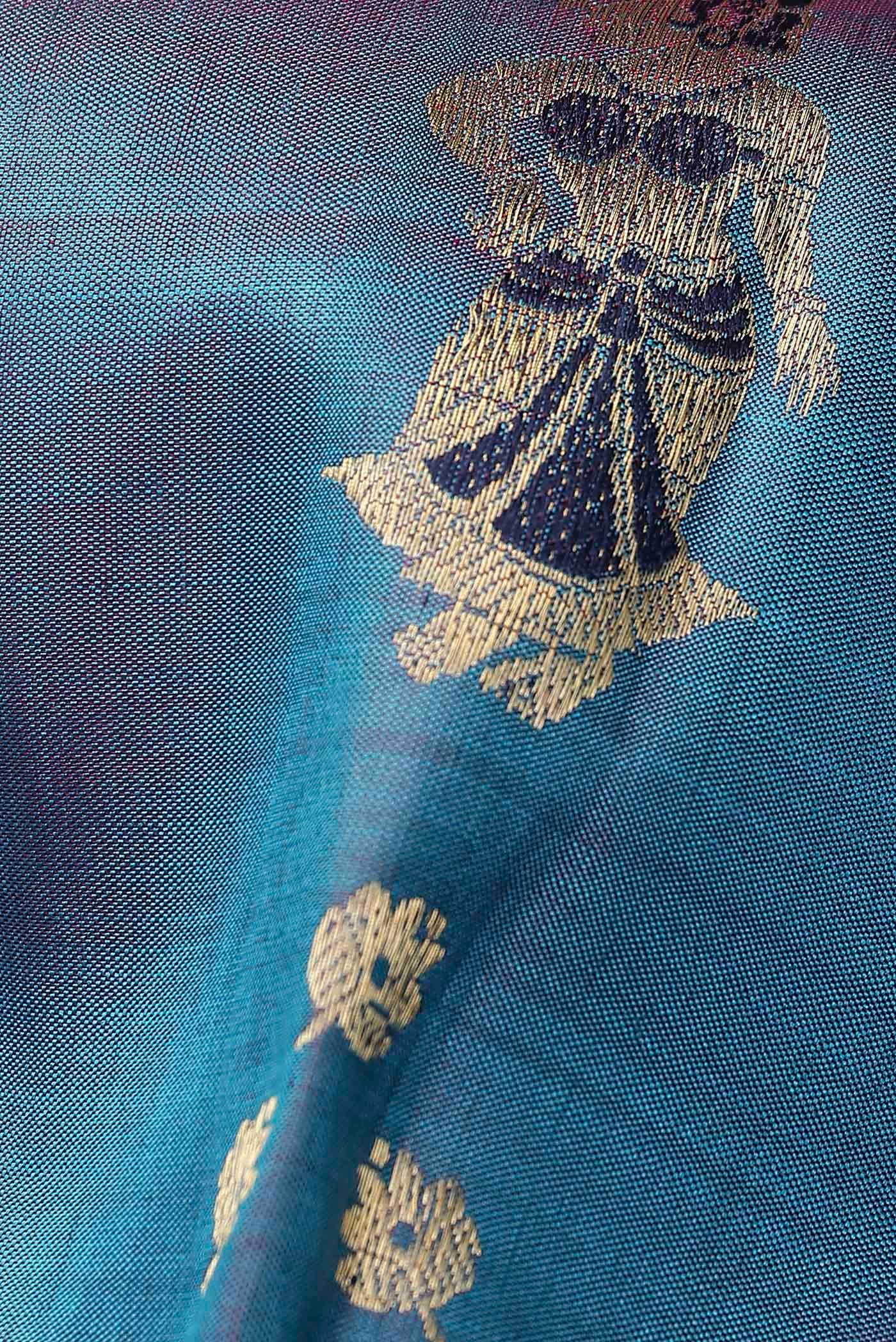 Blue Baluchari Silk Saree