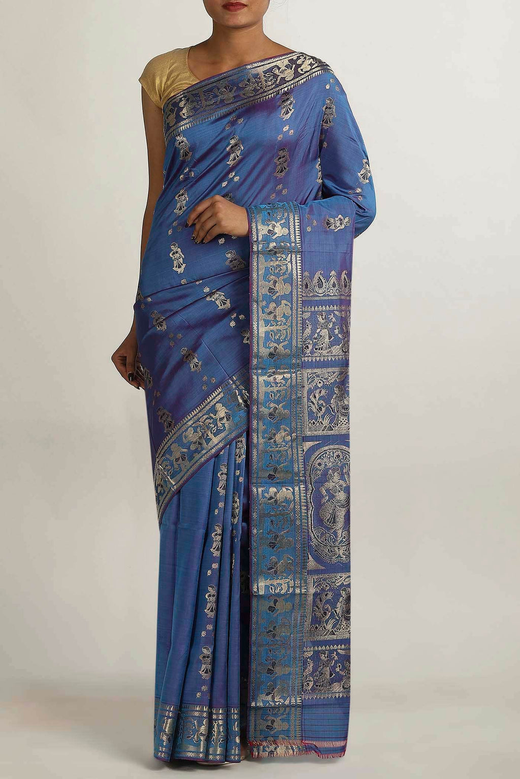 Blue Baluchari Silk Saree