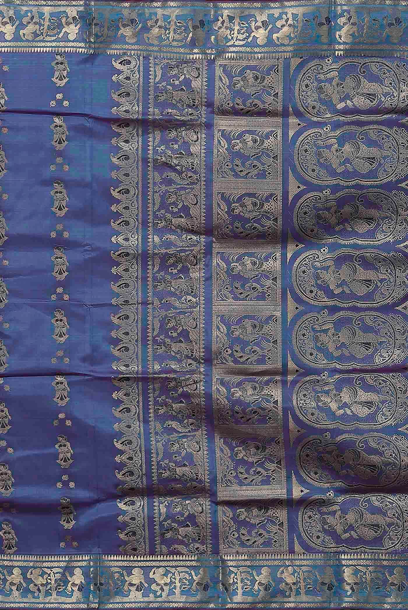 Blue Baluchari Silk Saree